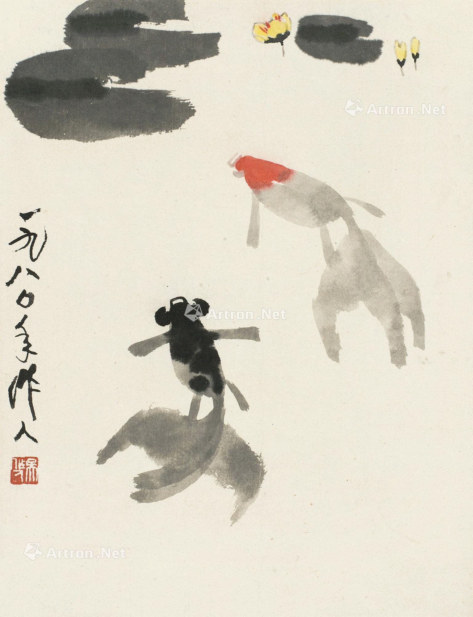 【1980年作 荷塘清趣 立轴 设色纸本】拍卖品_图片_价格_鉴赏_绘画