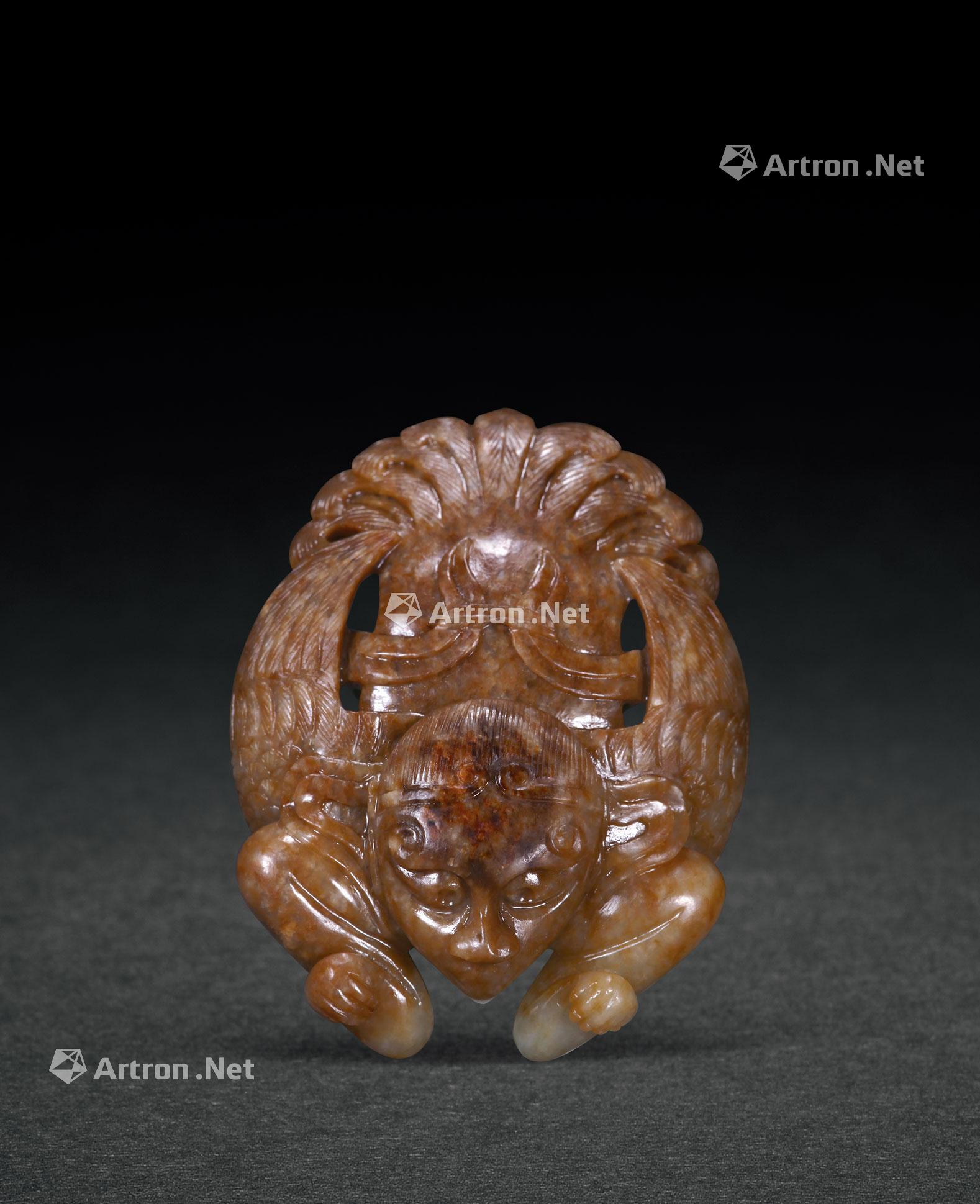 2107 和田玉雕迦楼罗挂件