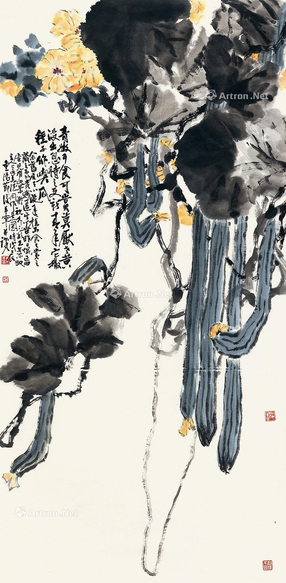 0587 1988年作 丝瓜 立轴 设色纸本