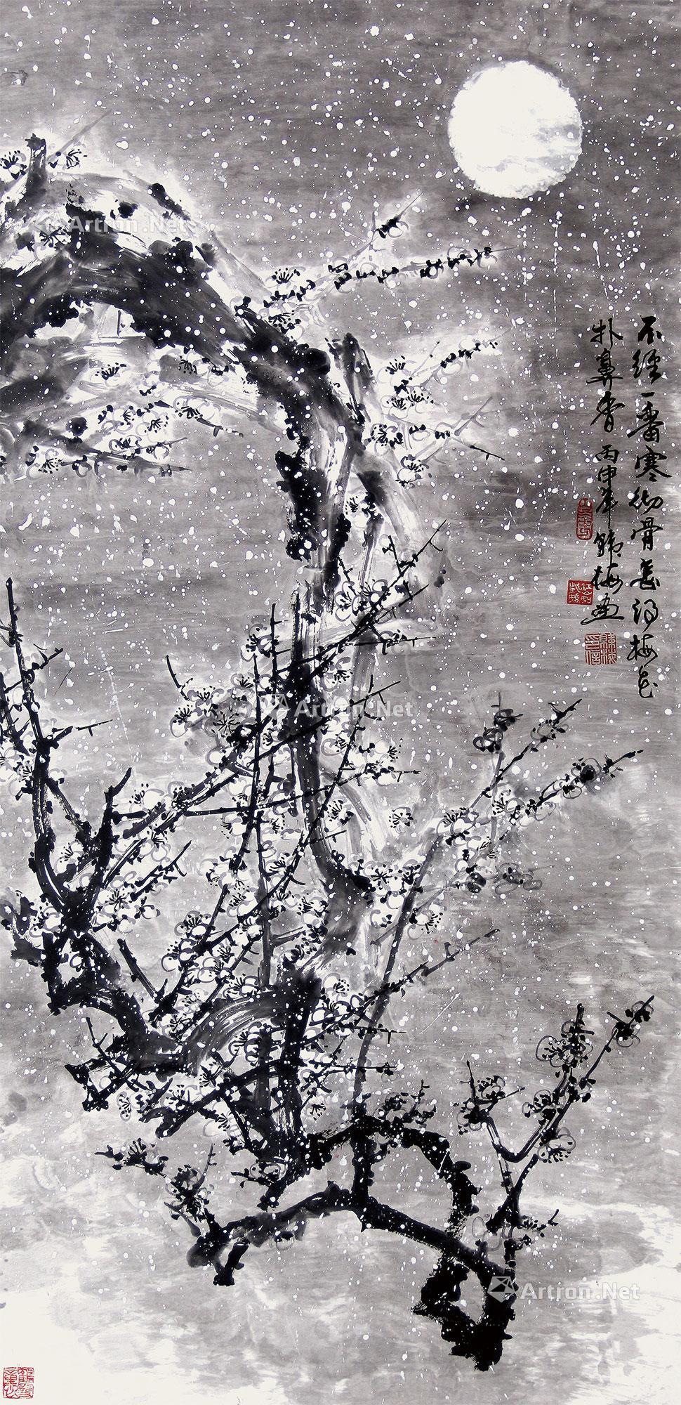 【2016年作 寒梅 立轴 水墨纸本】拍卖品_图片_价格_鉴赏_绘画_雅昌