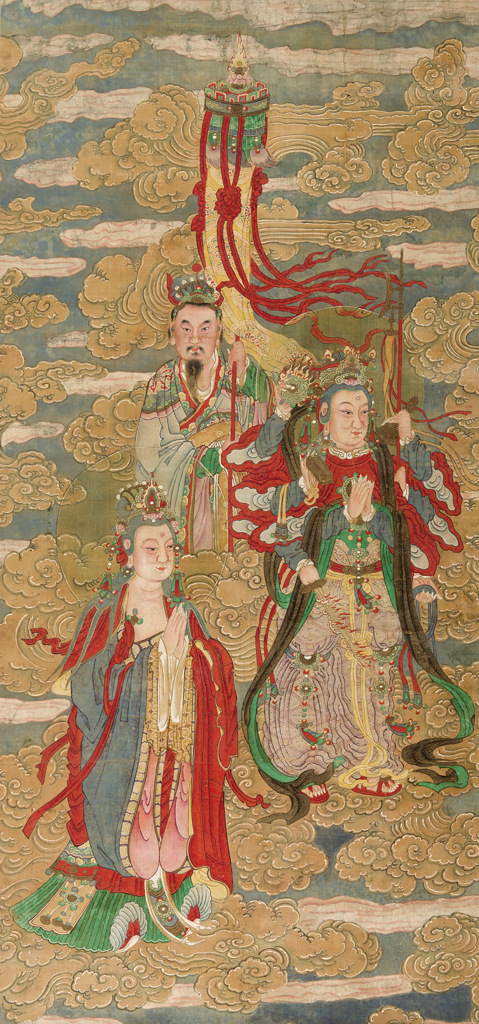0001明代道释画立轴绢本设色