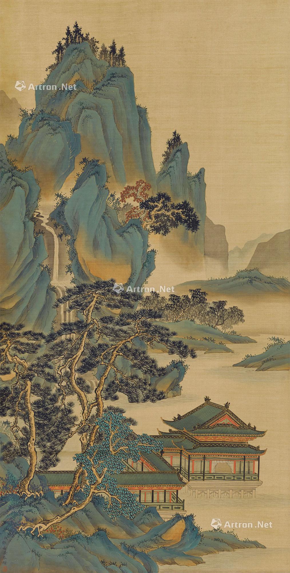 【青绿山水 立轴 设色绢本】拍卖品_图片_价格_鉴赏_绘画_雅昌艺术品