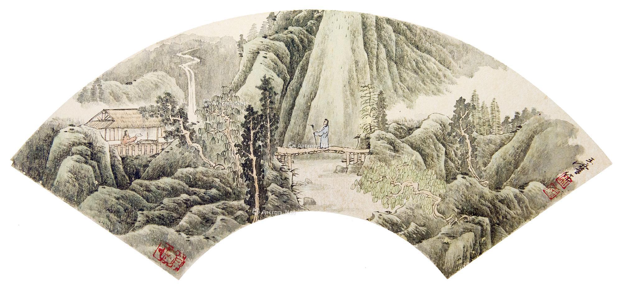 0217 山水 镜片扇面 纸本