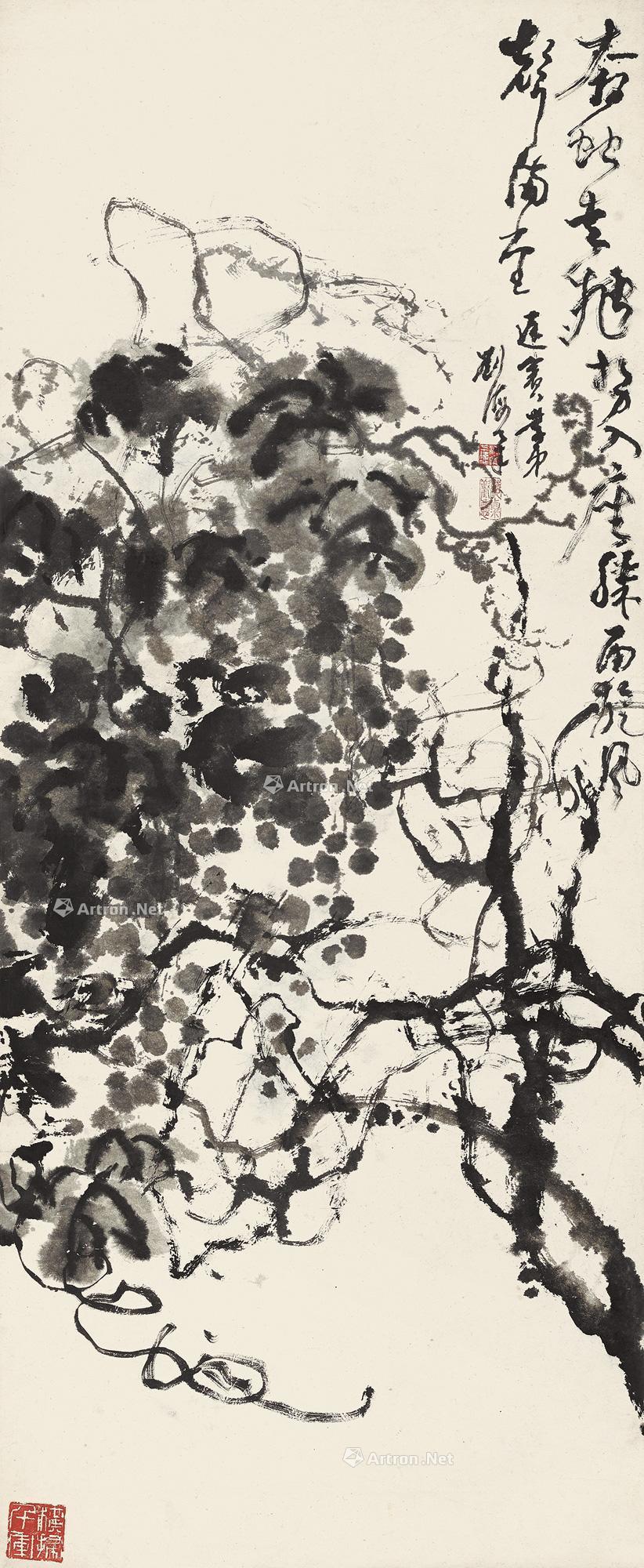 【墨葡萄 立轴 水墨纸本】拍卖品_图片_价格_鉴赏_绘画_雅昌艺术品拍卖网