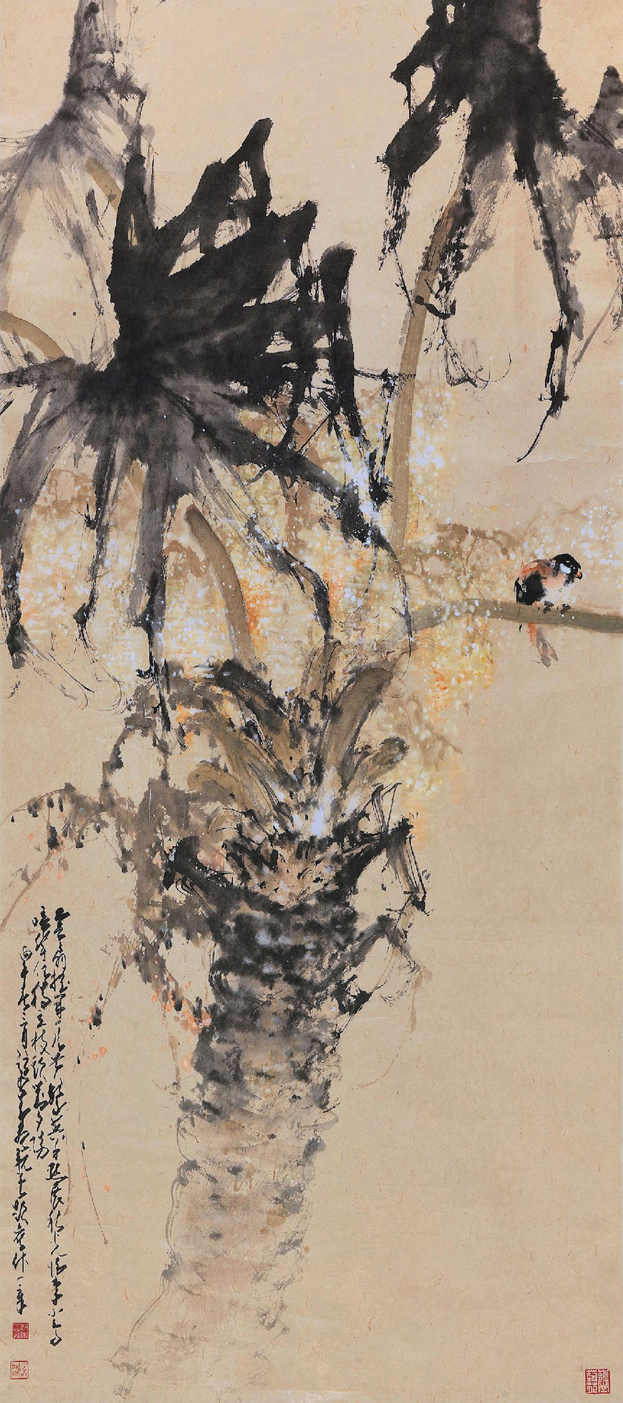 【葵树小鸟 立轴 设色纸本】拍卖品_图片_价格_鉴赏_绘画_雅昌艺术品