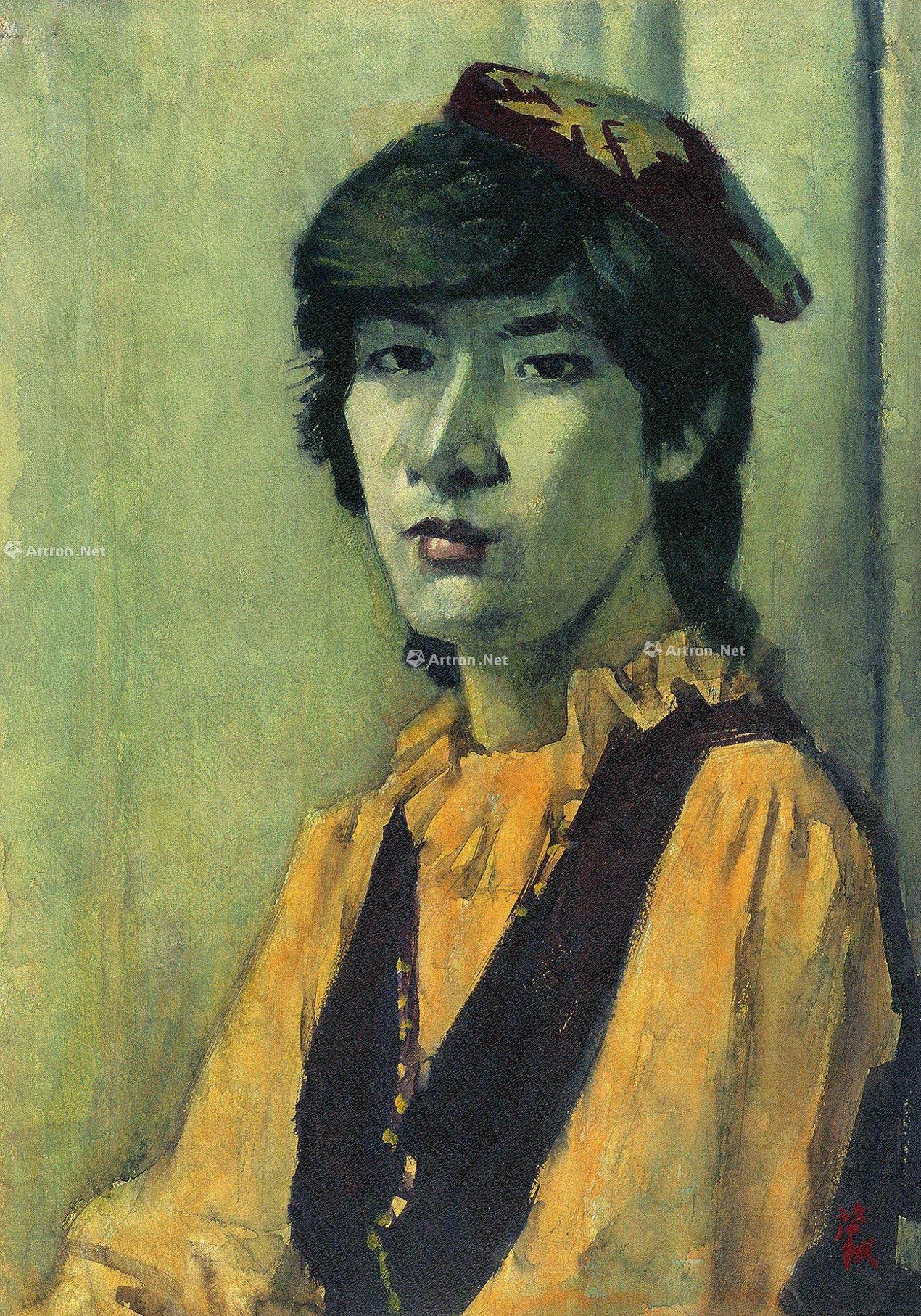 04061984年作少数民族女像纸本水彩