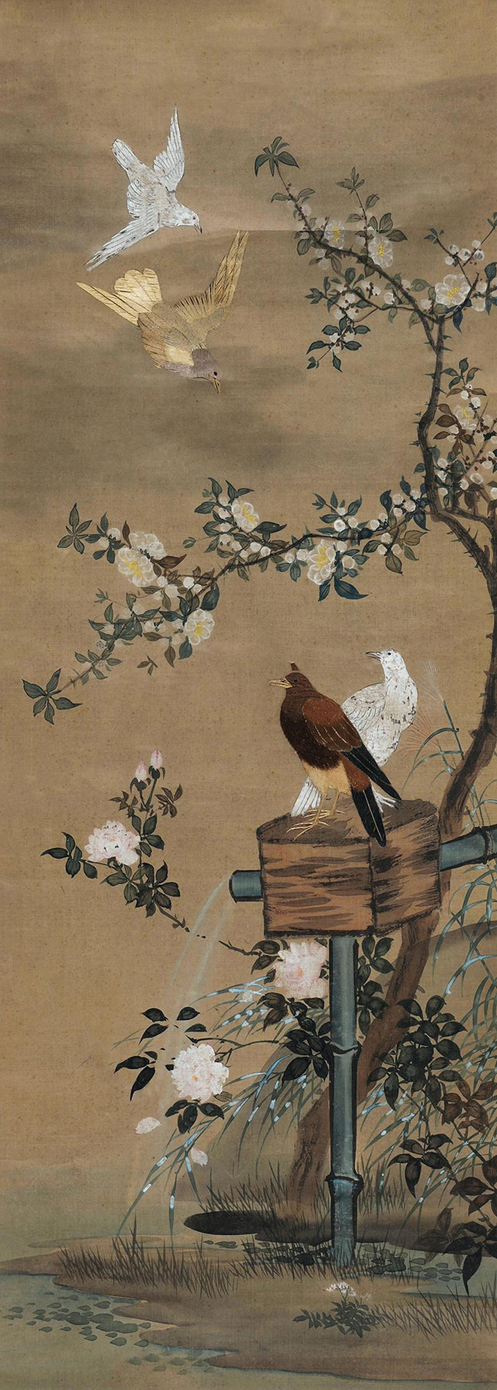 【飞鸟归巢 立轴 设色绢本】拍卖品_图片_价格_鉴赏_绘画_雅昌艺术品