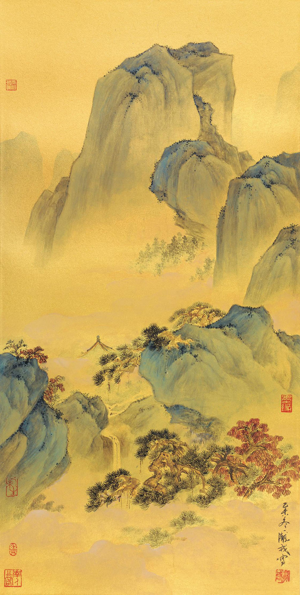 5116 溪山云峰图 镜心 设色纸本
