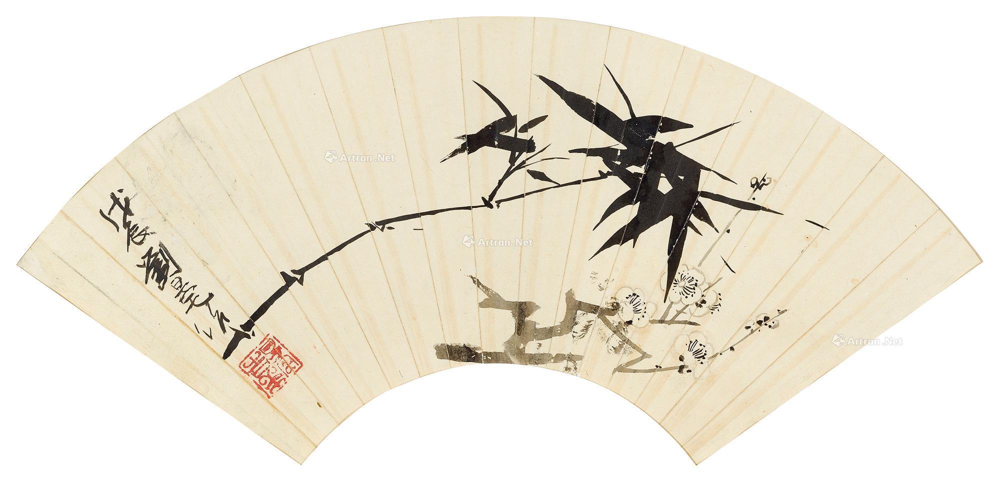 【1988年作 梅竹双清 扇面 设色纸本】拍卖品_图片_价格_鉴赏_绘画