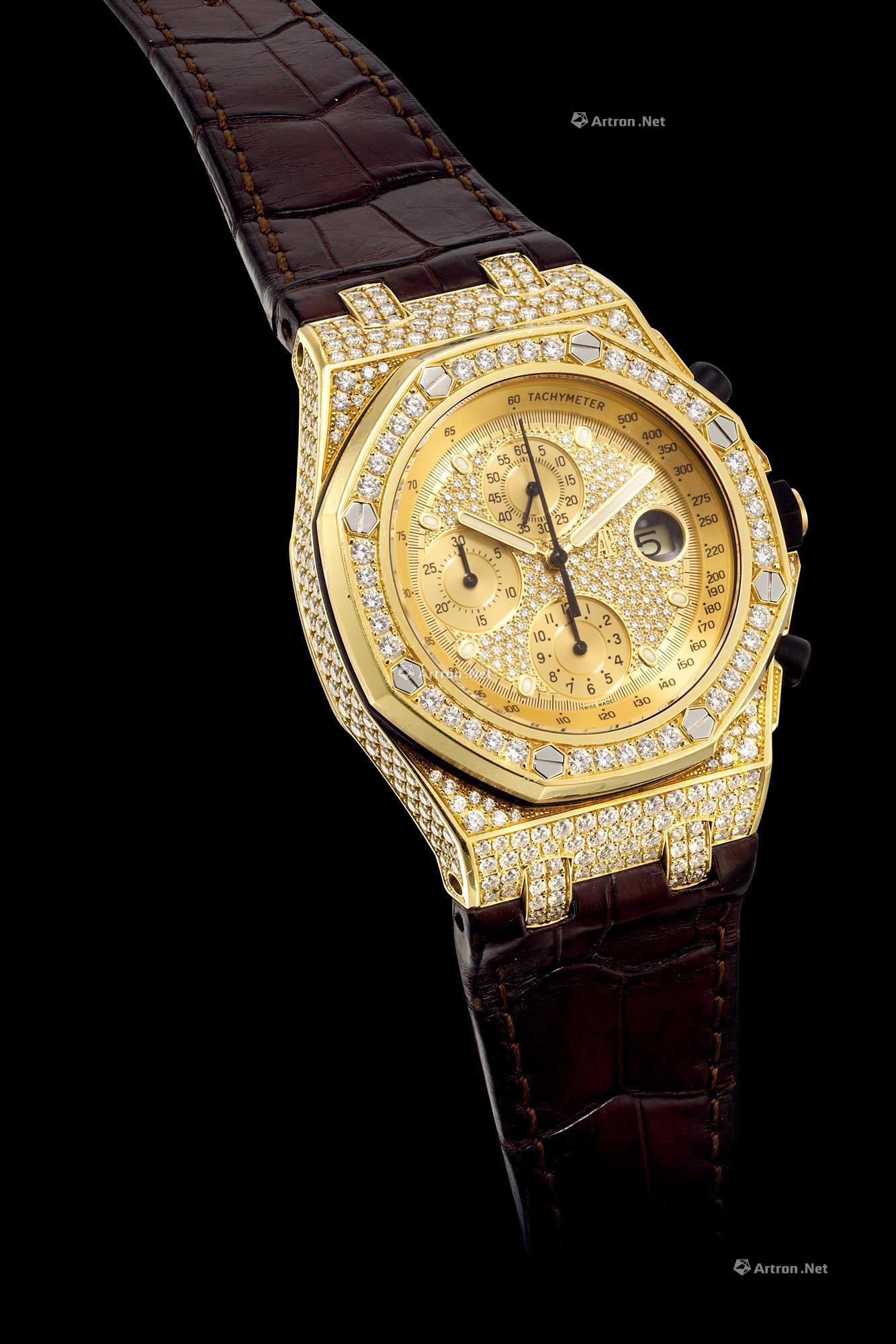 2496 约1999年制 爱彼,精细,18k金镶钻石自动上弦腕表