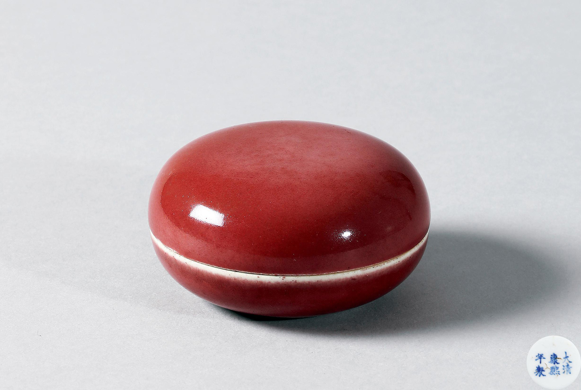 8868清康熙豇豆红印泥盒