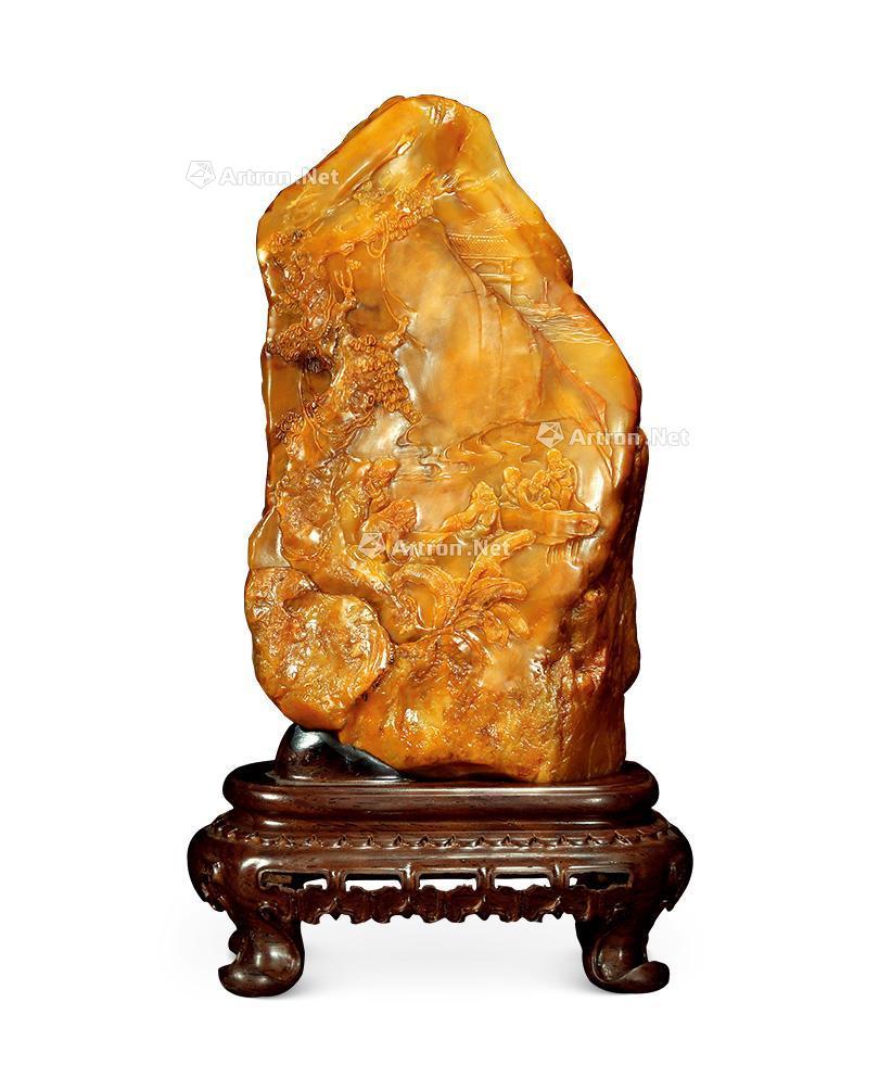 0179近代昌化田黄香山九老摆件