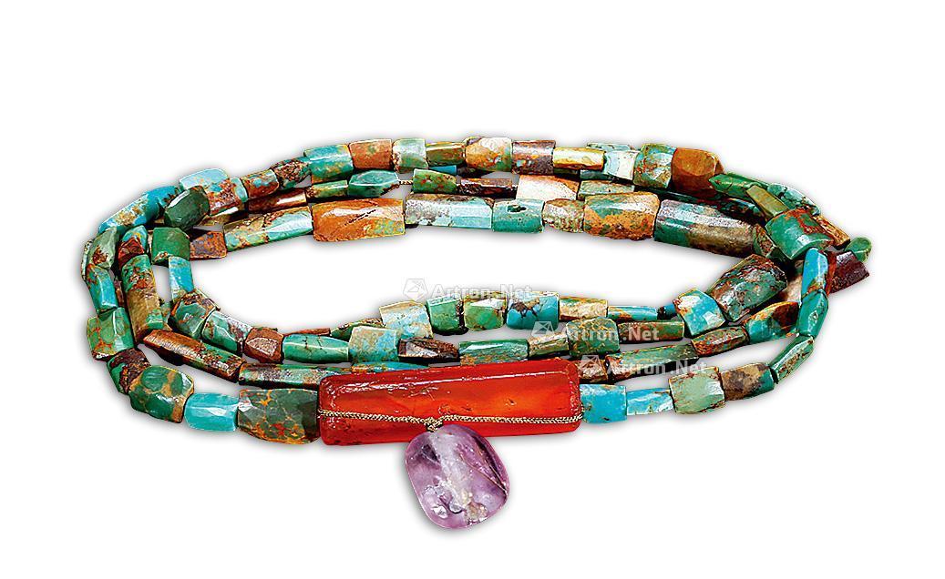 0442 明 绿松石多宝珠串