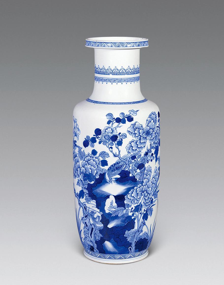 【清光绪 青花锦鸡牡丹棒槌瓶】拍卖品_图片_价格_鉴赏_清代青花瓷器