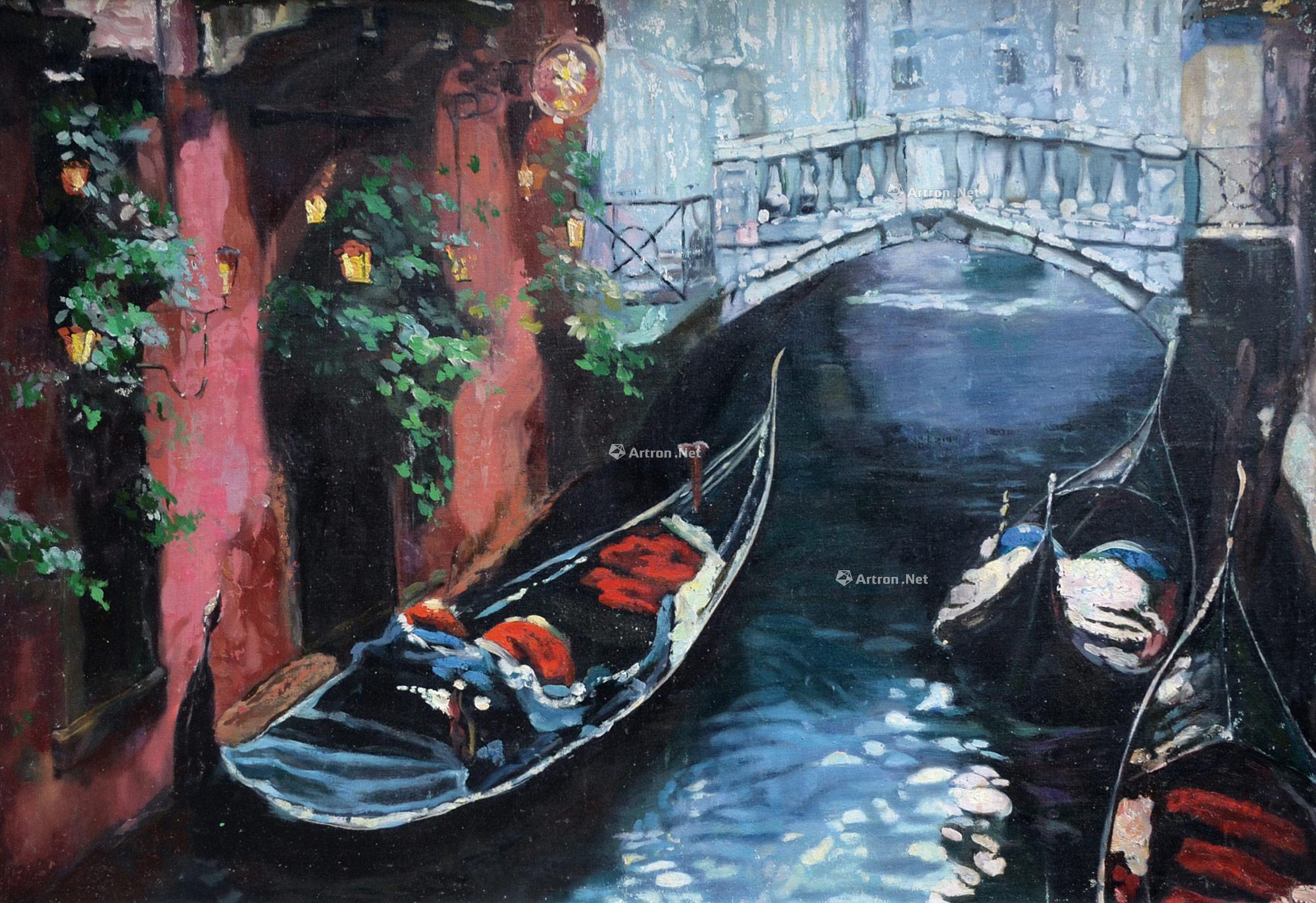 0090 1997年作 威尼斯之夜 布面 油画