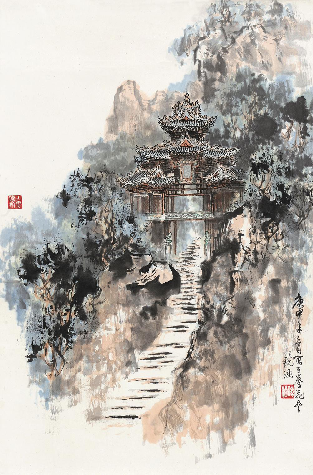 3372山亭图立轴设色纸本