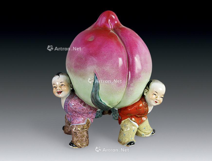 0399清粉彩童子献寿