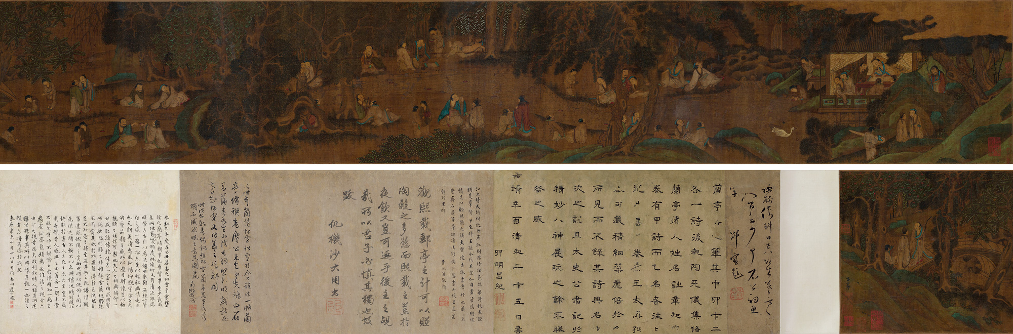 1552兰亭雅集图手卷绢本