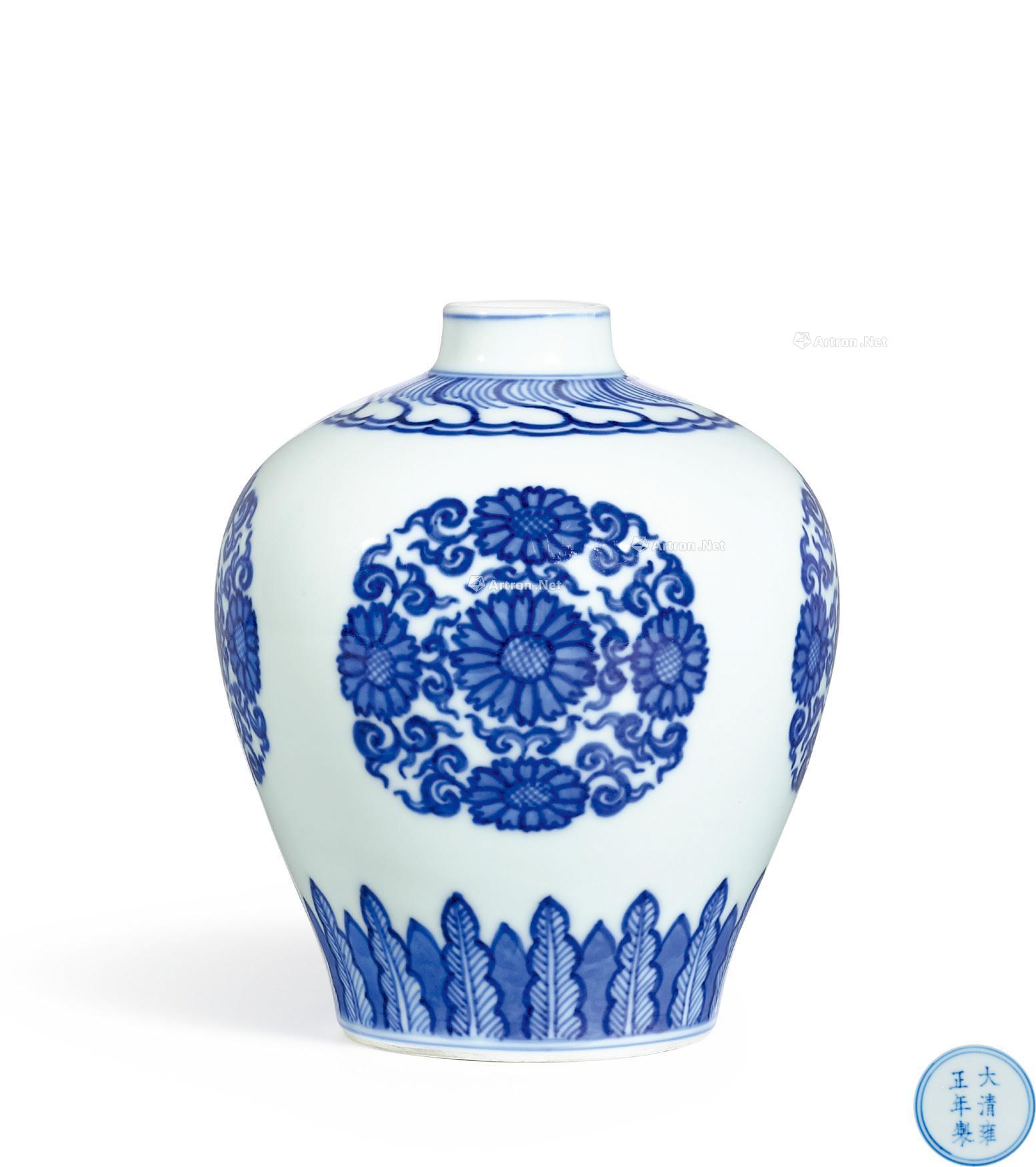 【清雍正 青花团菊纹罐】拍卖品_图片_价格_鉴赏_清代青花瓷器_雅昌