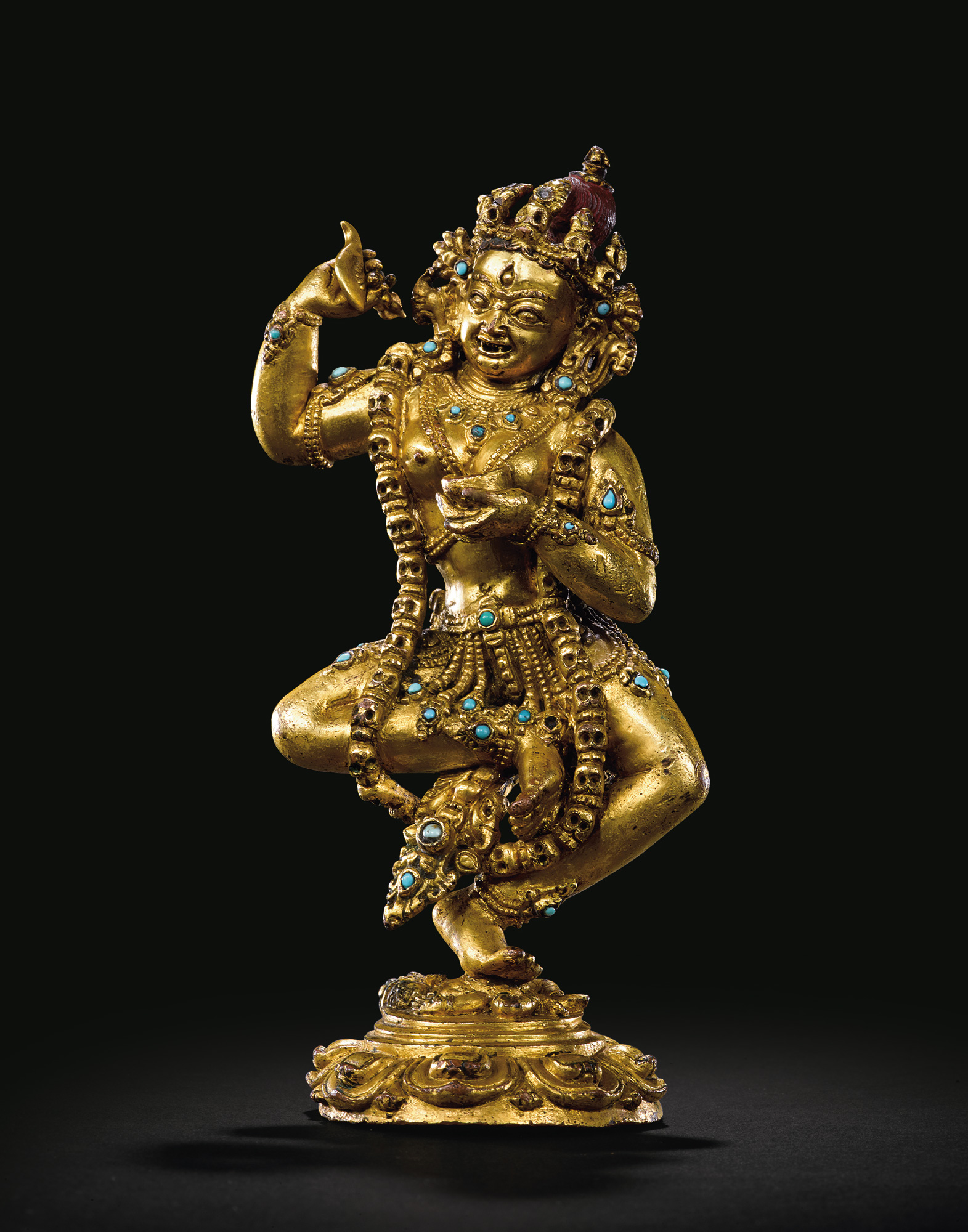 3038西藏14至15世纪铜鎏金金刚瑜伽母