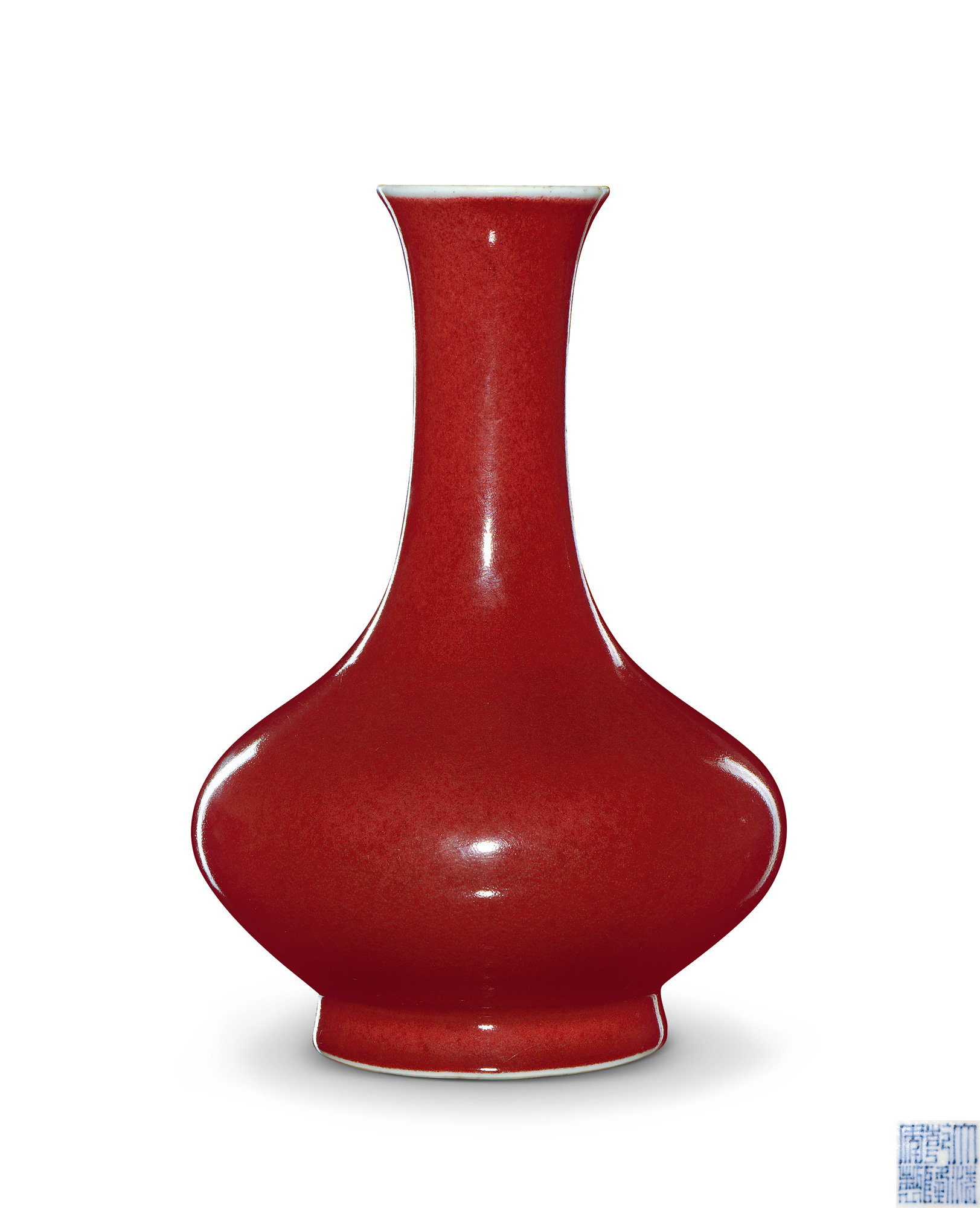 2619清乾隆祭红釉撇口瓶