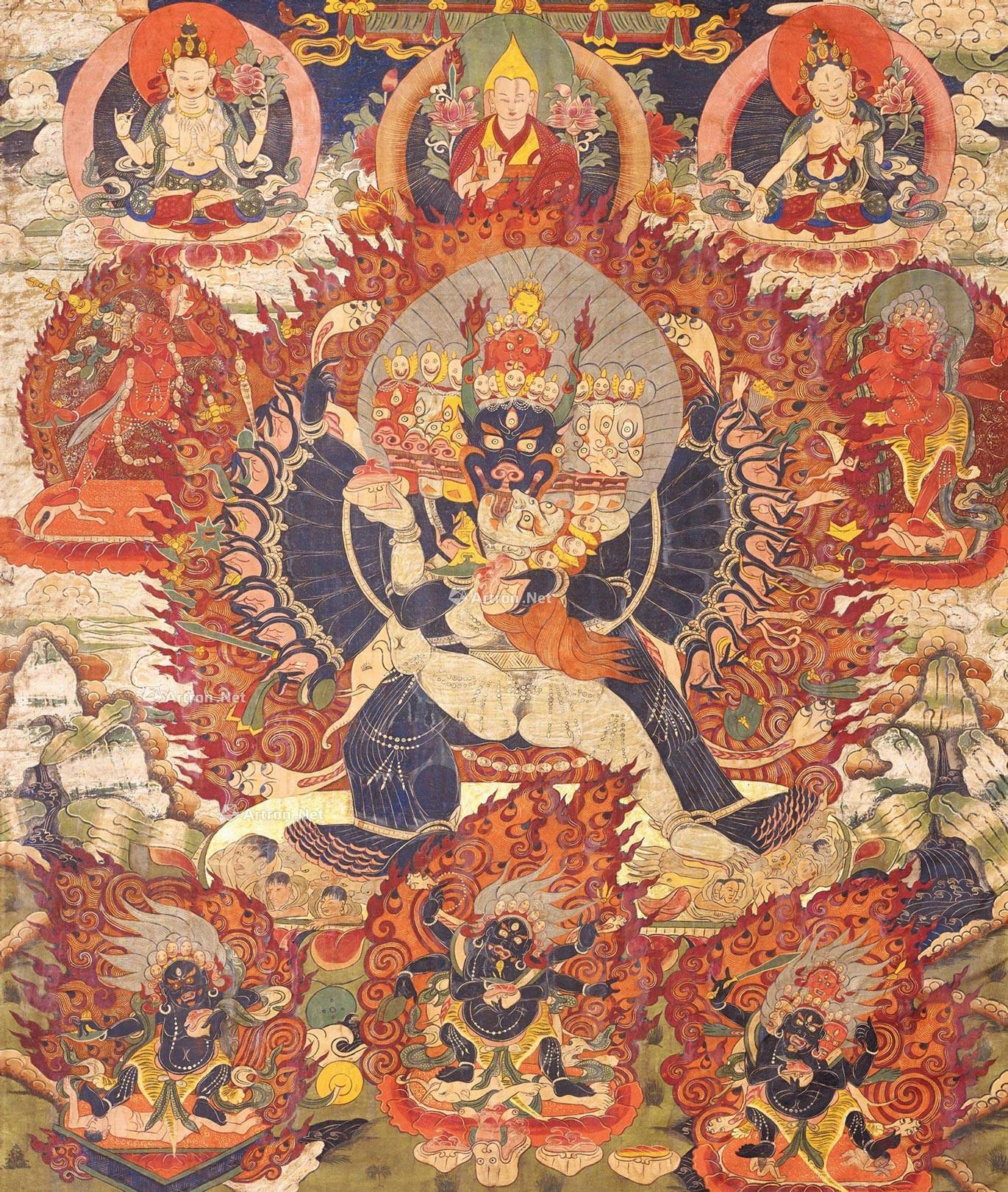 0868清代大威德金刚唐卡