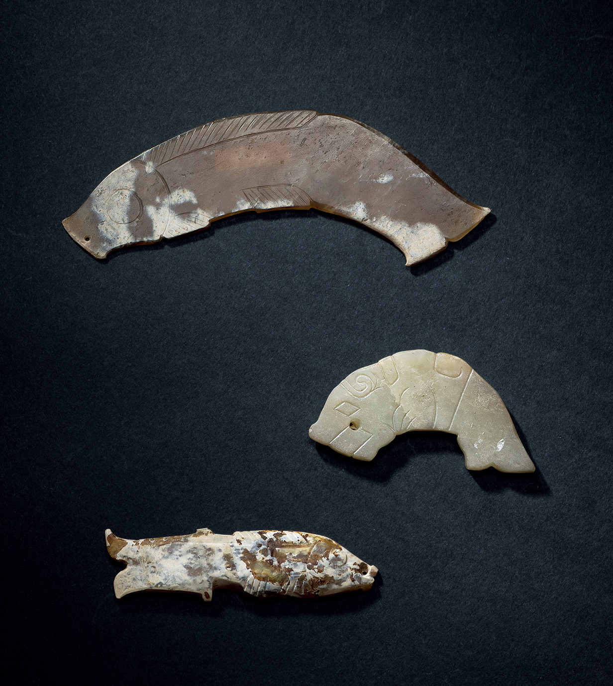 1218商周玉鱼三件