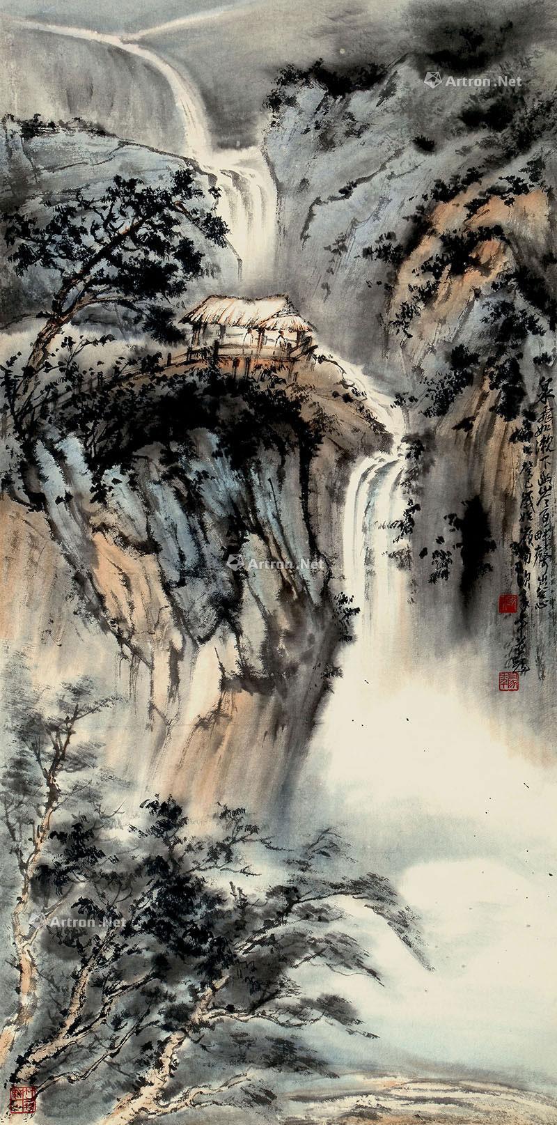 【2013年作 山泉图 镜心 设色纸本】拍卖品_图片_价格_鉴赏_绘画_雅昌