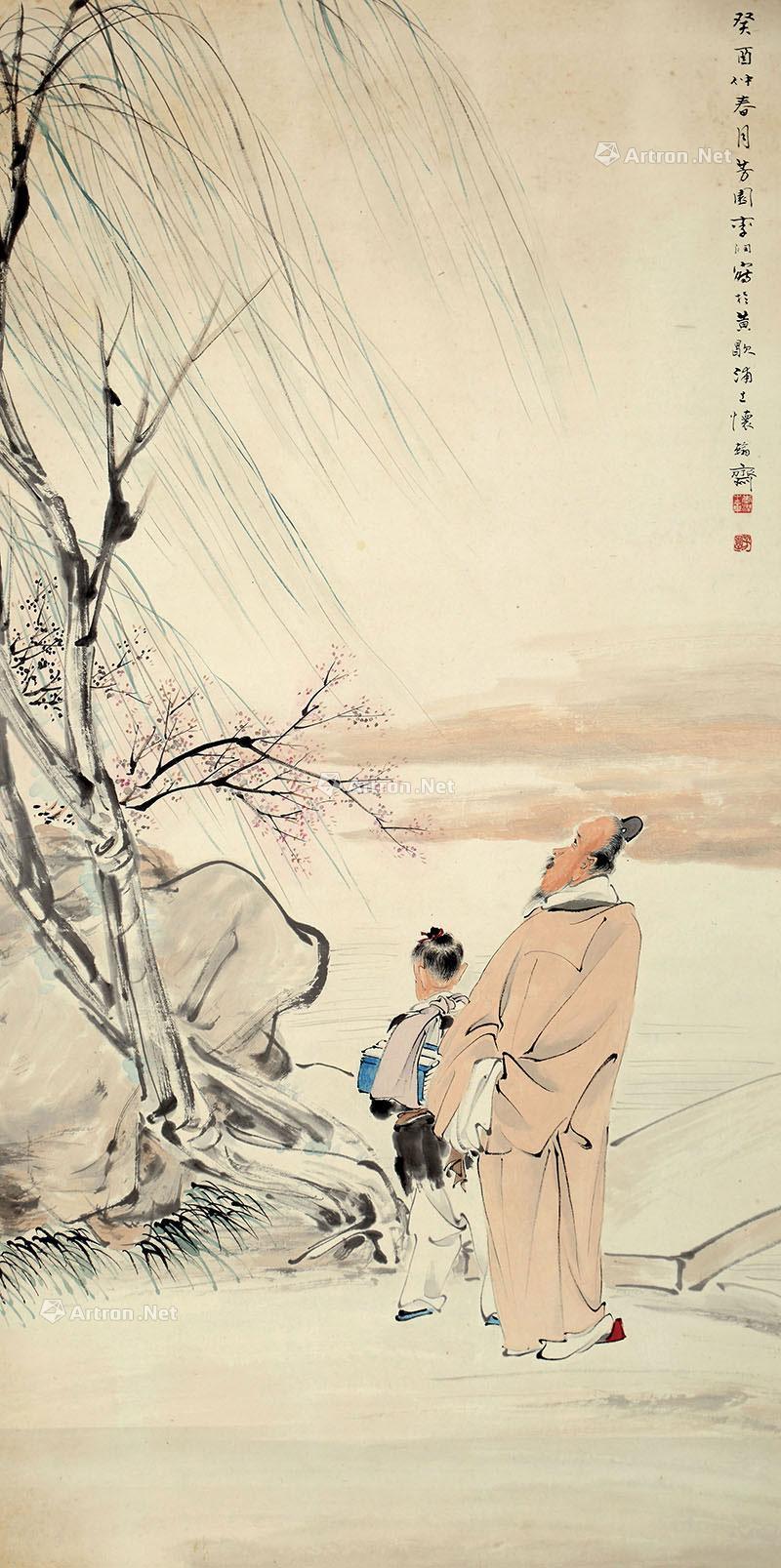 【1933年作 赏春图 镜心 设色纸本】拍卖品_图片