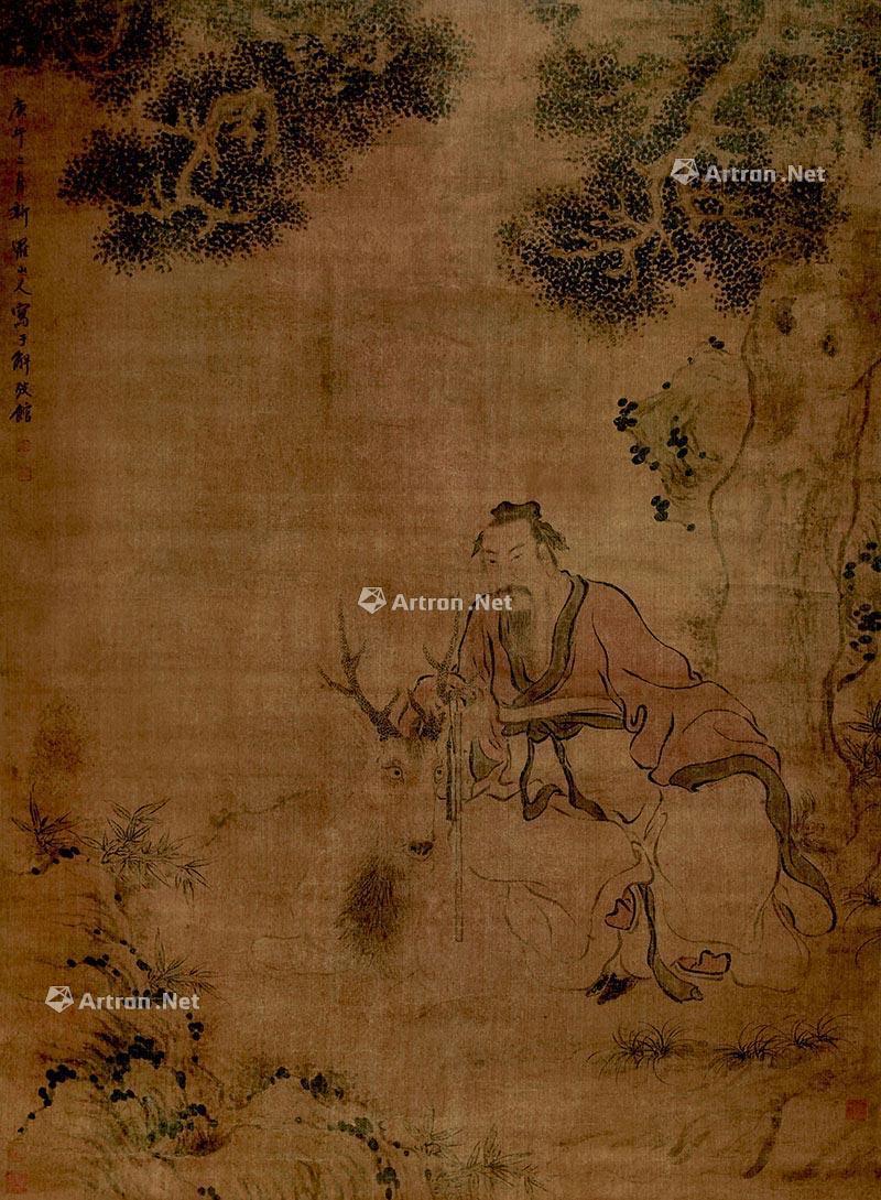 【1750年作 高士图 立轴 设色绢本 】拍卖品_图片_价格_鉴赏_绘画_雅昌艺术品拍卖网