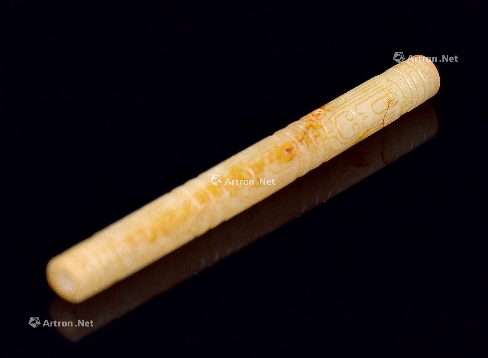 10077 西周 蝉纹玉管