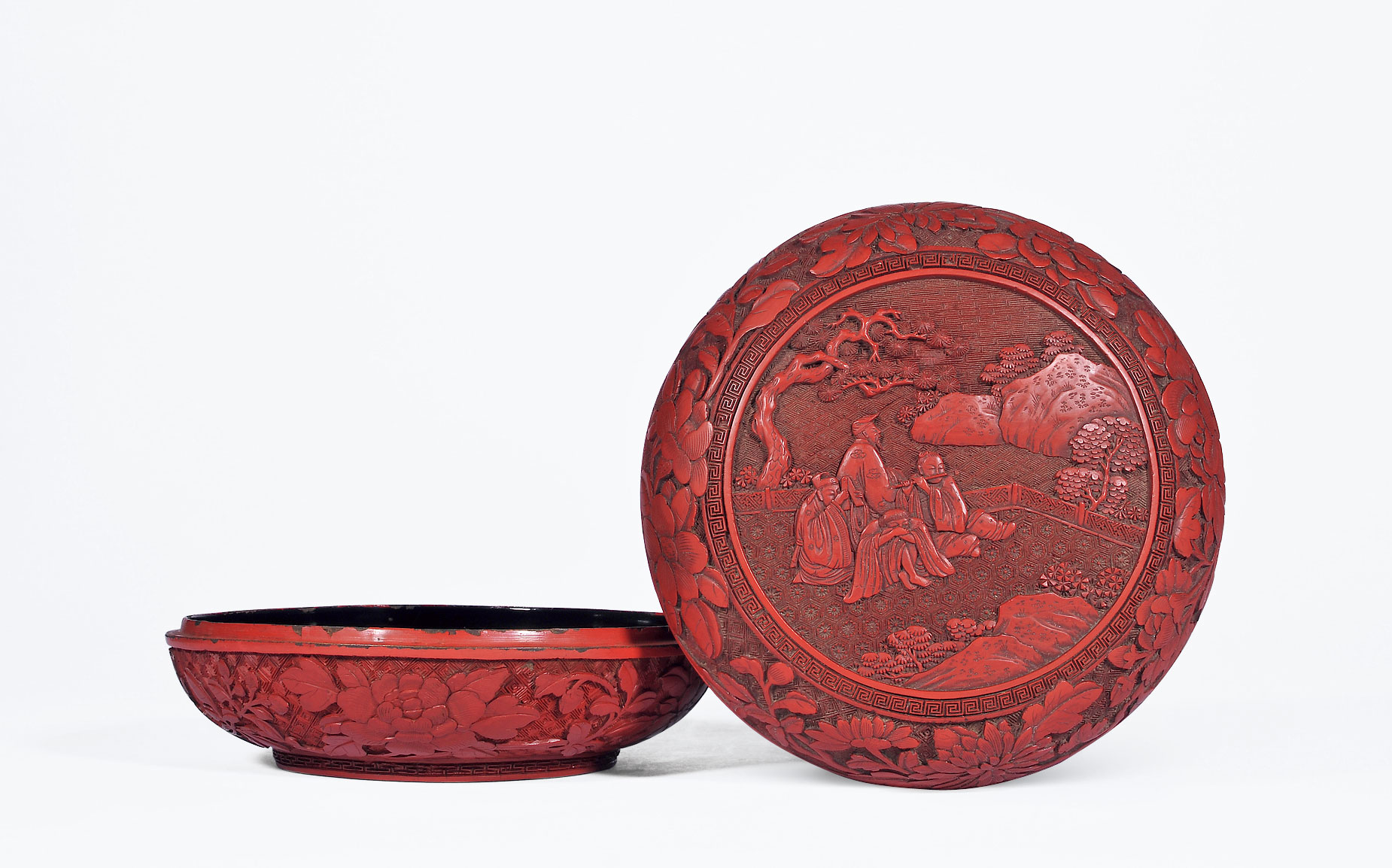 【清中期 铜胎剔红神仙人物纹盒】拍卖品_图片_价格_鉴赏_漆器_雅昌