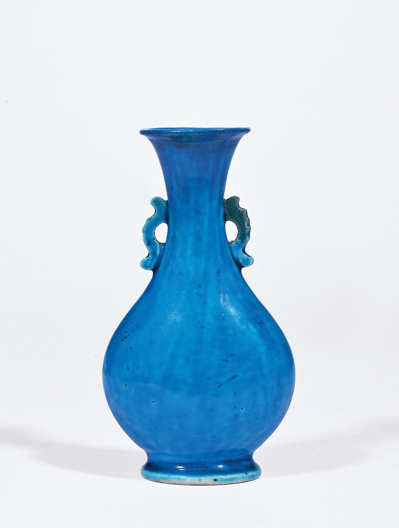 【清康熙 孔雀绿釉双耳小瓶】拍卖品_图片_价格_鉴赏_清代单色釉瓷器