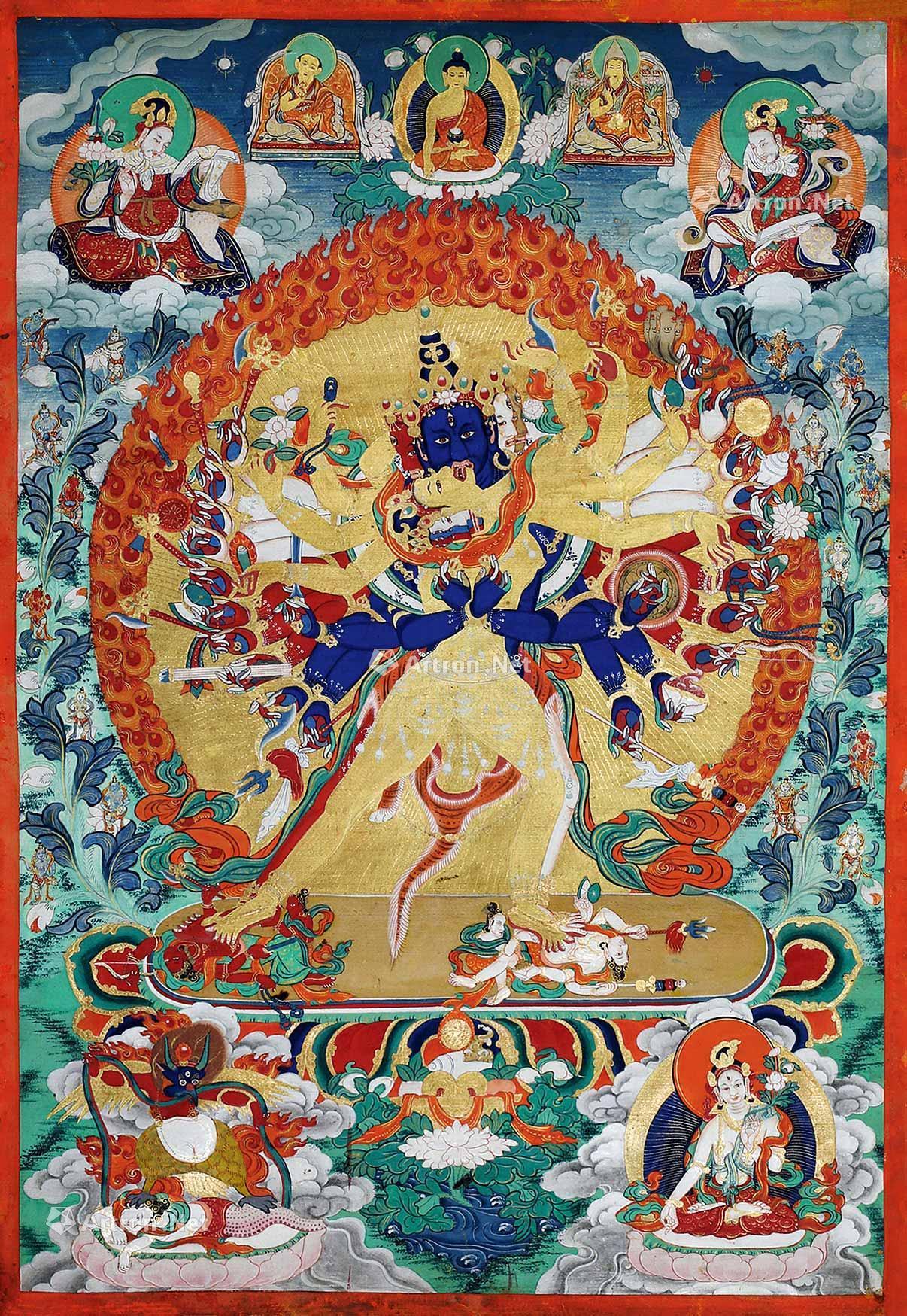 002619世纪胜乐金刚唐卡