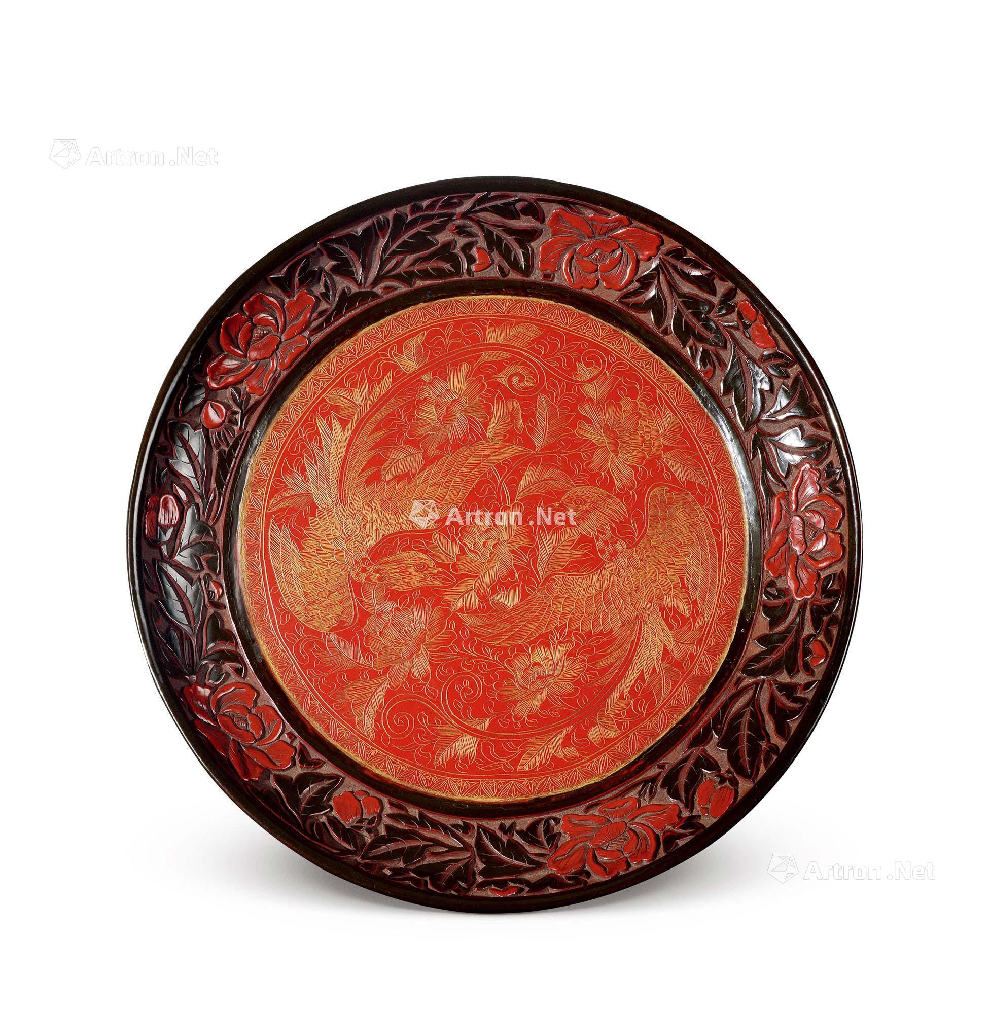 【雕漆戗金凤纹盘】拍卖品_图片_价格_鉴赏_漆器_雅昌艺术品拍卖网
