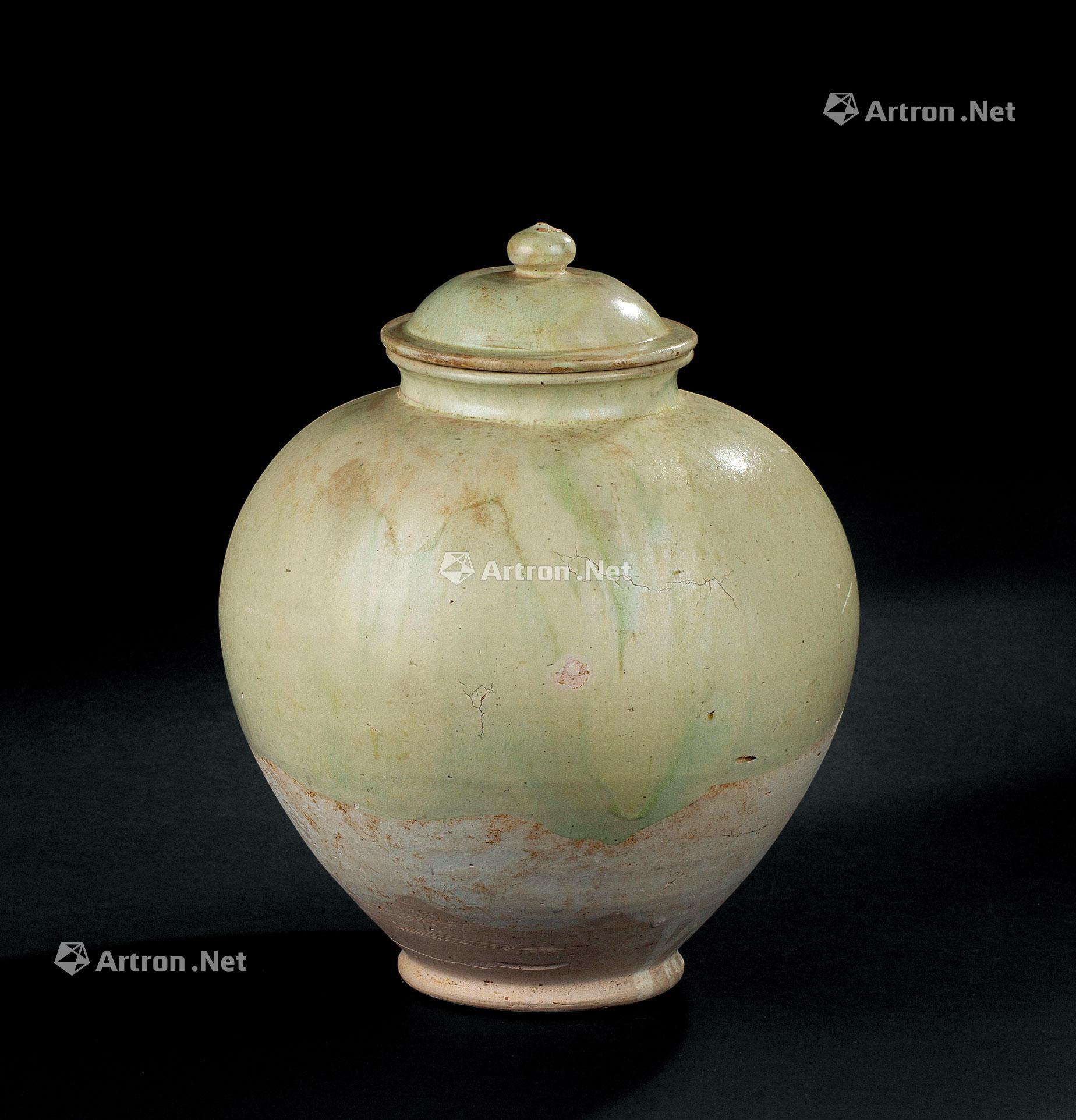 1723唐代618907年绿釉万年罐
