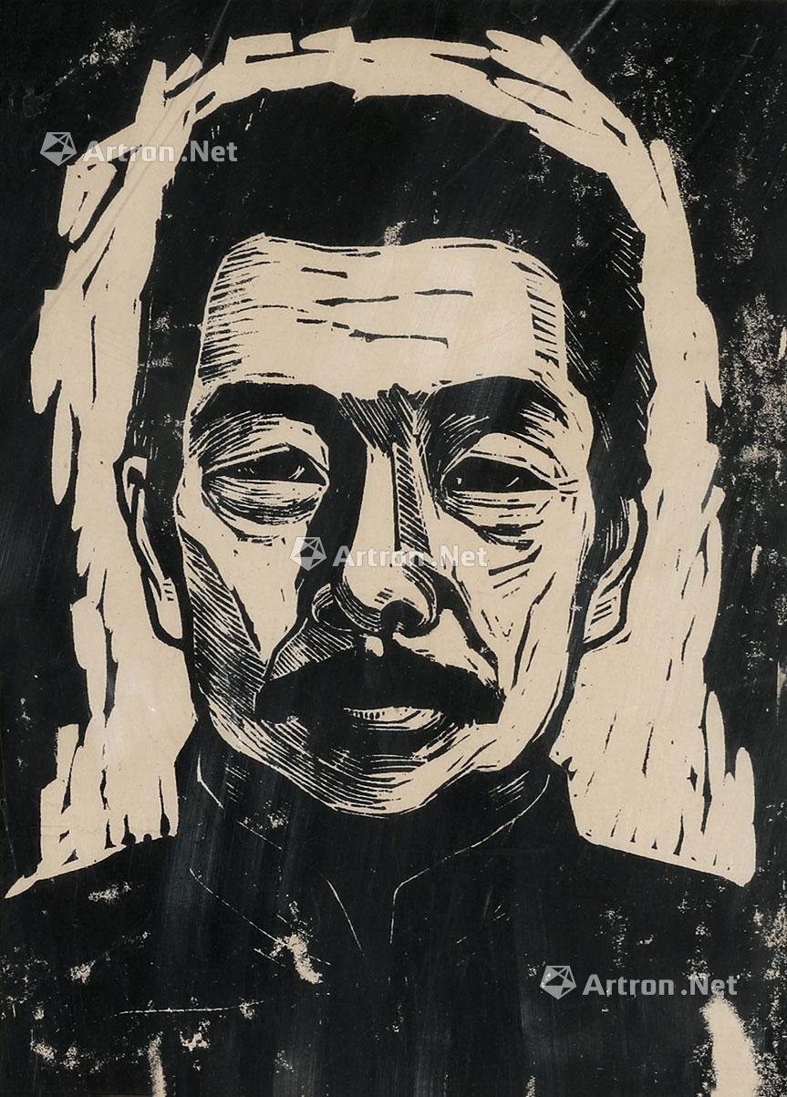 0752版画鲁迅肖像