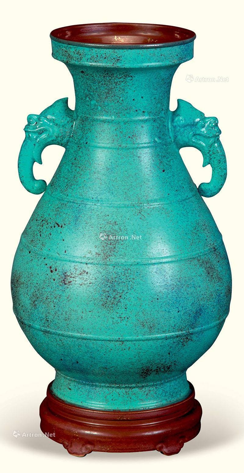 【民国 炉钧釉兽耳瓶】拍卖品_图片_价格_鉴赏_民国瓷器_雅昌艺术品