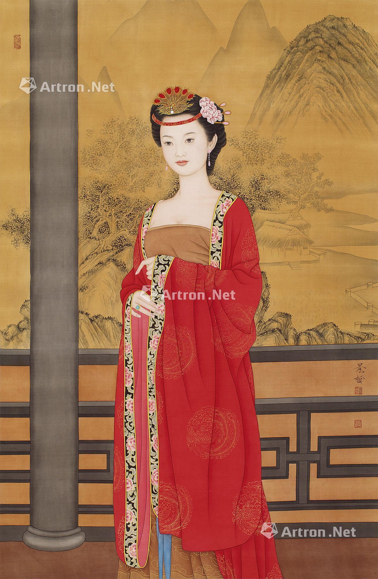 【红衣人物 镜片 设色绢本】拍卖品_图片_价格_鉴赏_绘画_雅昌艺术品