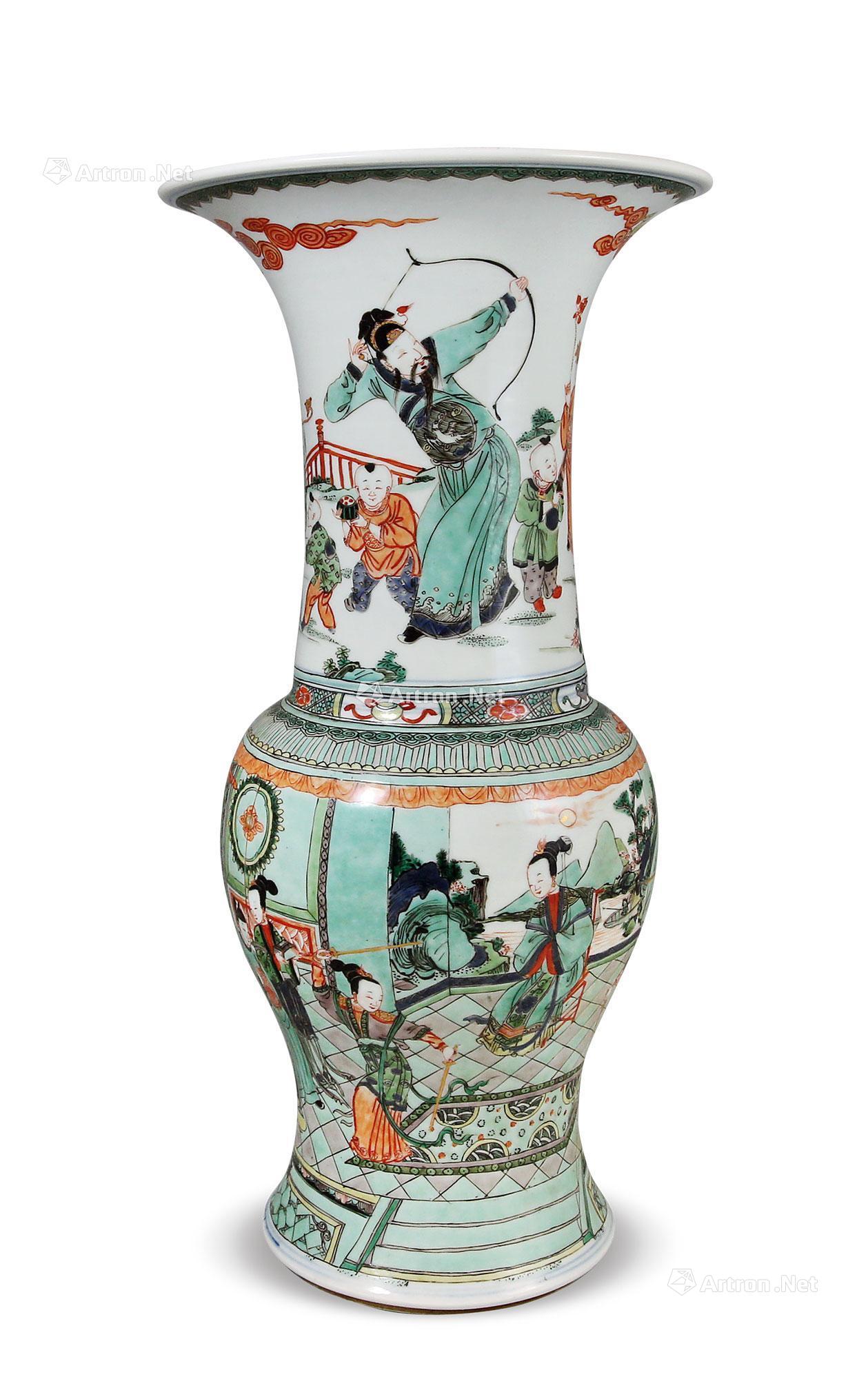 【清康熙 五彩人物凤尾尊】拍卖品_图片_价格_鉴赏_清代五彩瓷器_雅昌