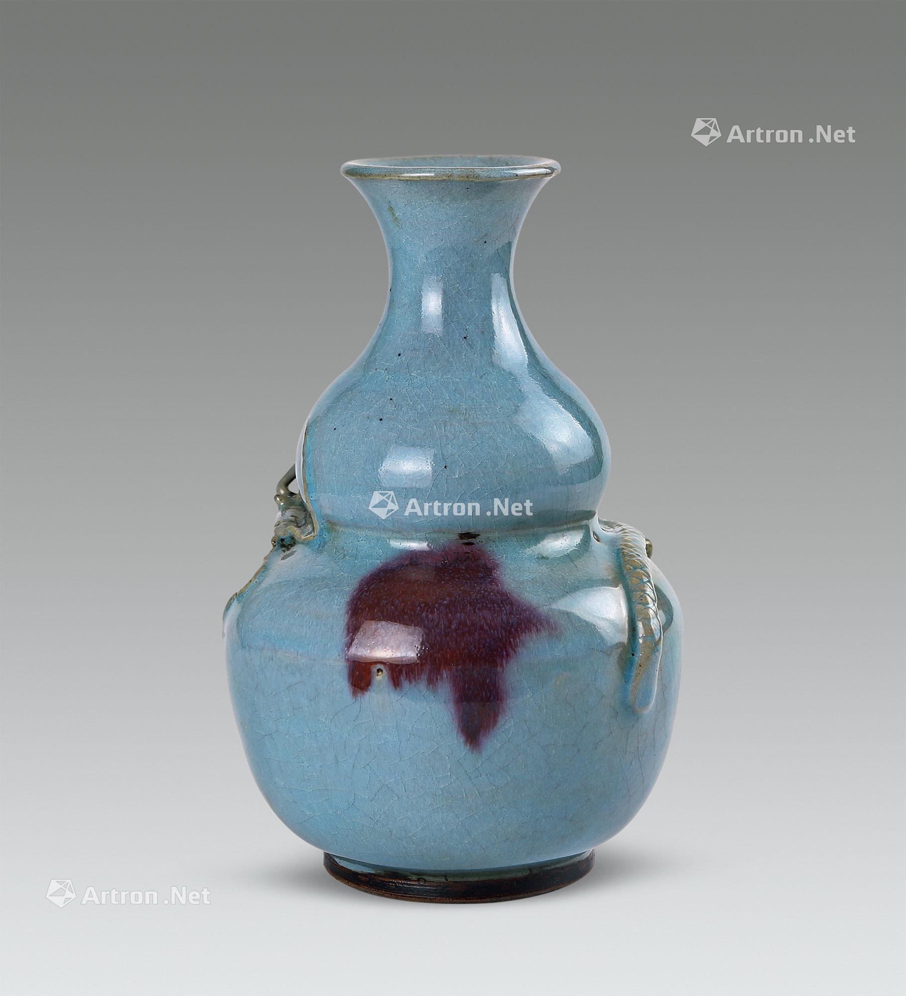 【清 钧窑蟠龙纹葫芦瓶】拍卖品_图片_价格_鉴赏_清代单色釉瓷器_雅昌