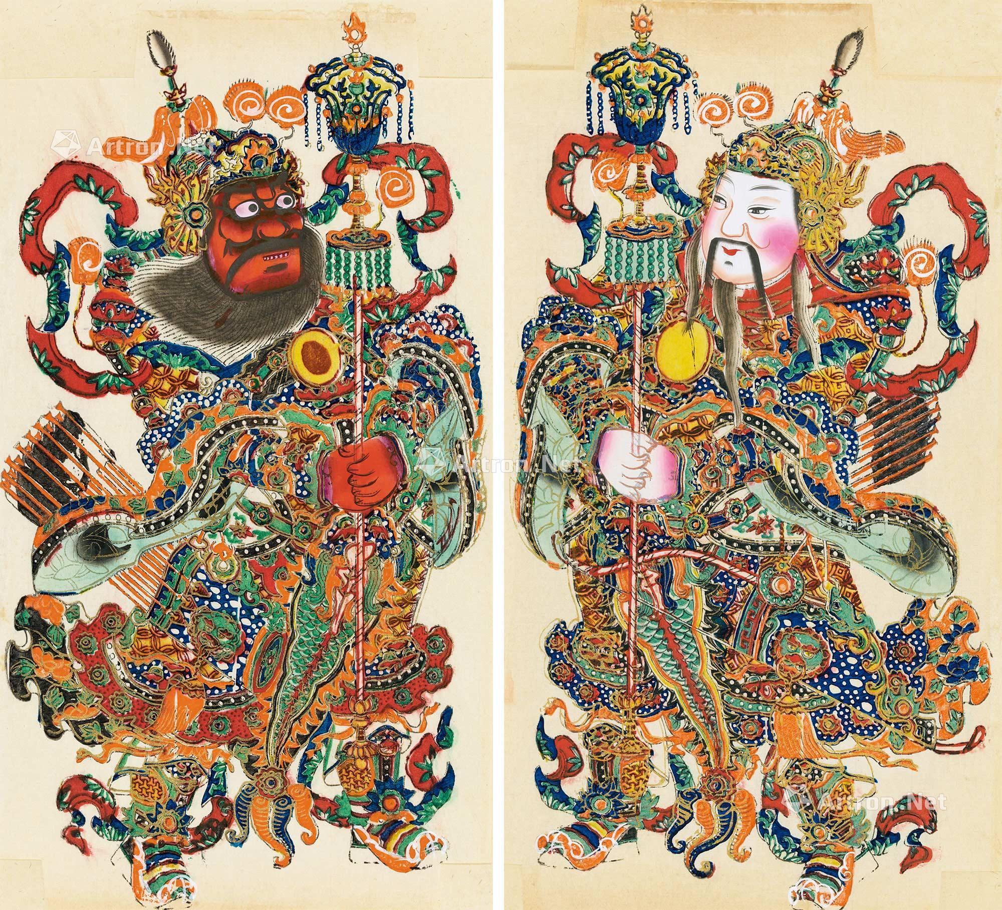 【杨柳青 秦琼 尉迟恭 对门神 纸本】拍卖品_图片_价格_鉴赏_印刷文物_雅昌艺术品拍卖网