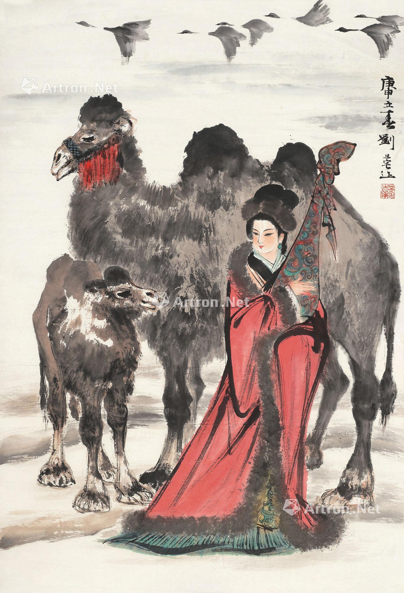 0182 1980年作 牧女 镜心 纸本