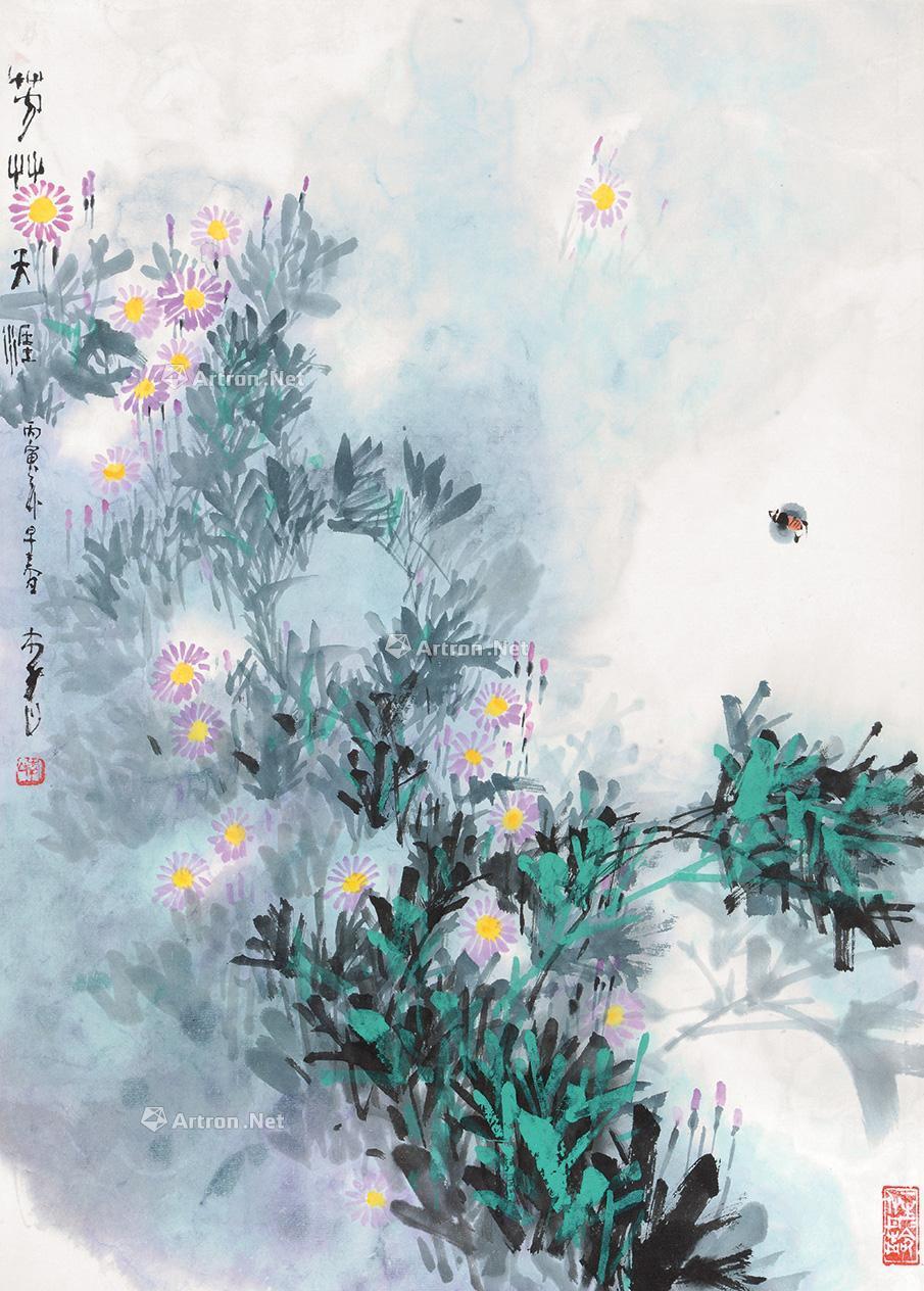 【天涯芳草 立轴 设色纸本】拍卖品_图片_价格_鉴赏_绘画_雅昌艺术品拍卖网