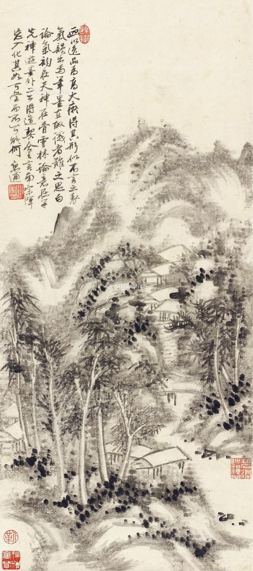 【松壑闲居图 立轴 水墨纸本】拍卖品_图片_价格_鉴赏_绘画_雅昌艺术品拍卖网