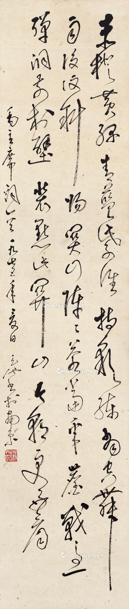 【草书《菩萨蛮·大柏地》 立轴 水墨纸本】拍卖品_图片_价格_鉴赏_书法_雅昌艺术品拍卖网