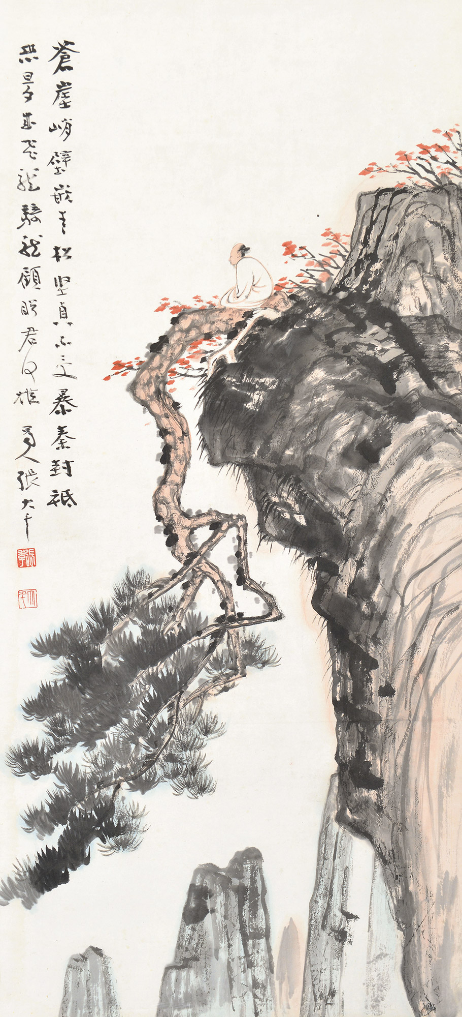 0516苍崖远眺立轴设色纸本