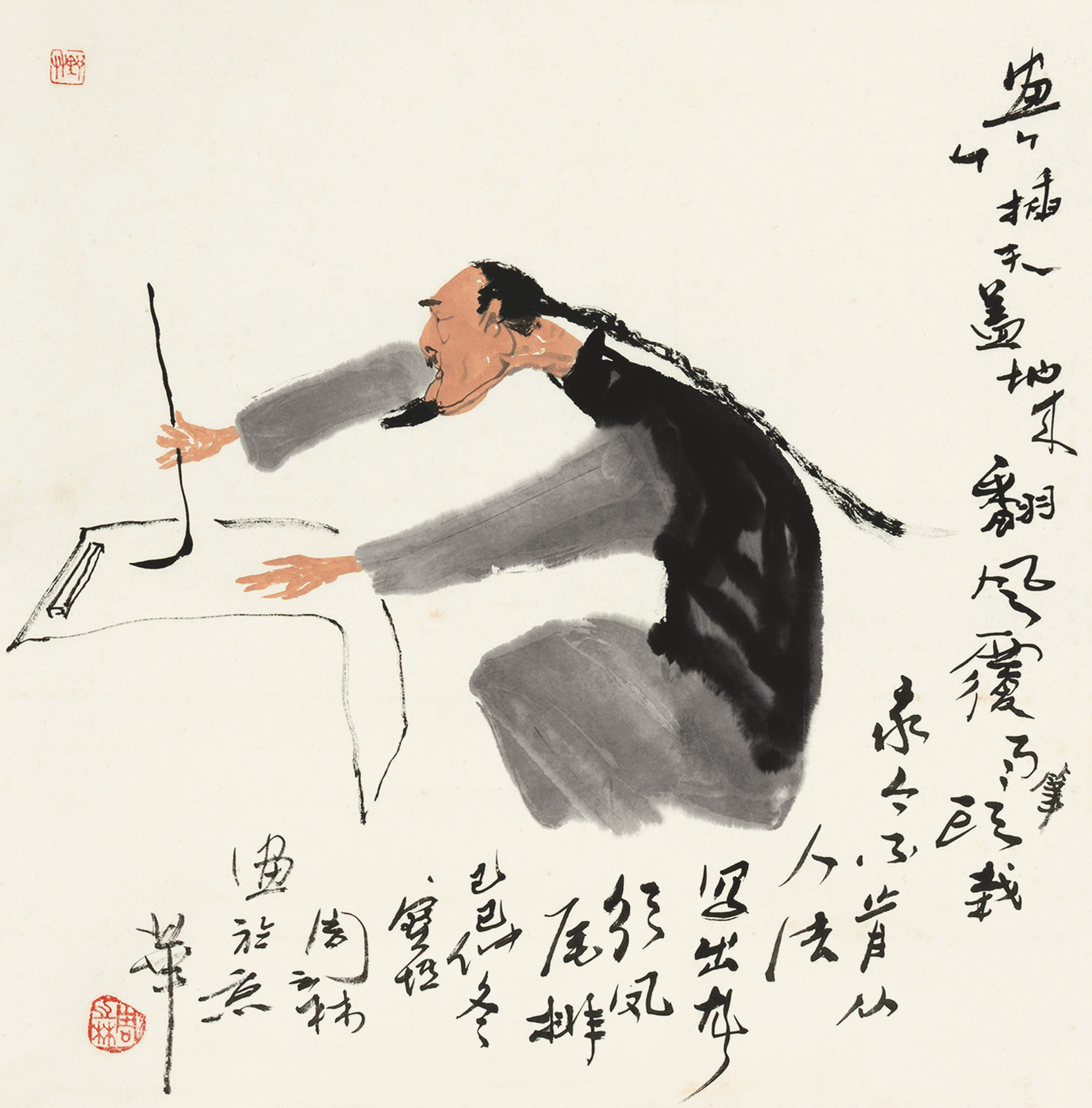 62111989年作画竹图镜心设色纸本