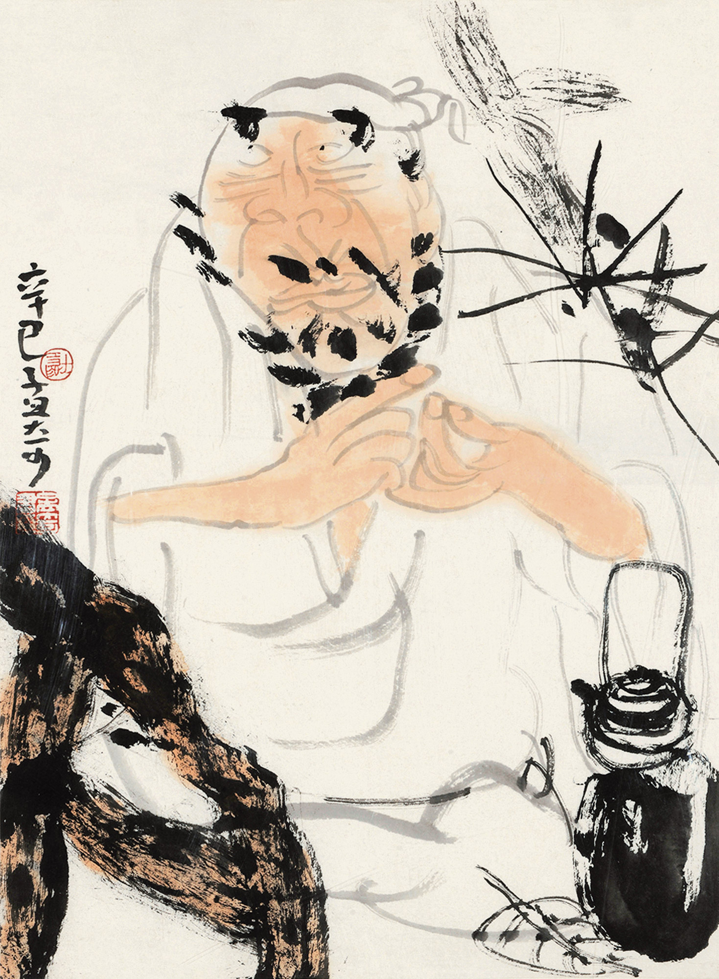 62372001年作人物镜框设色纸本