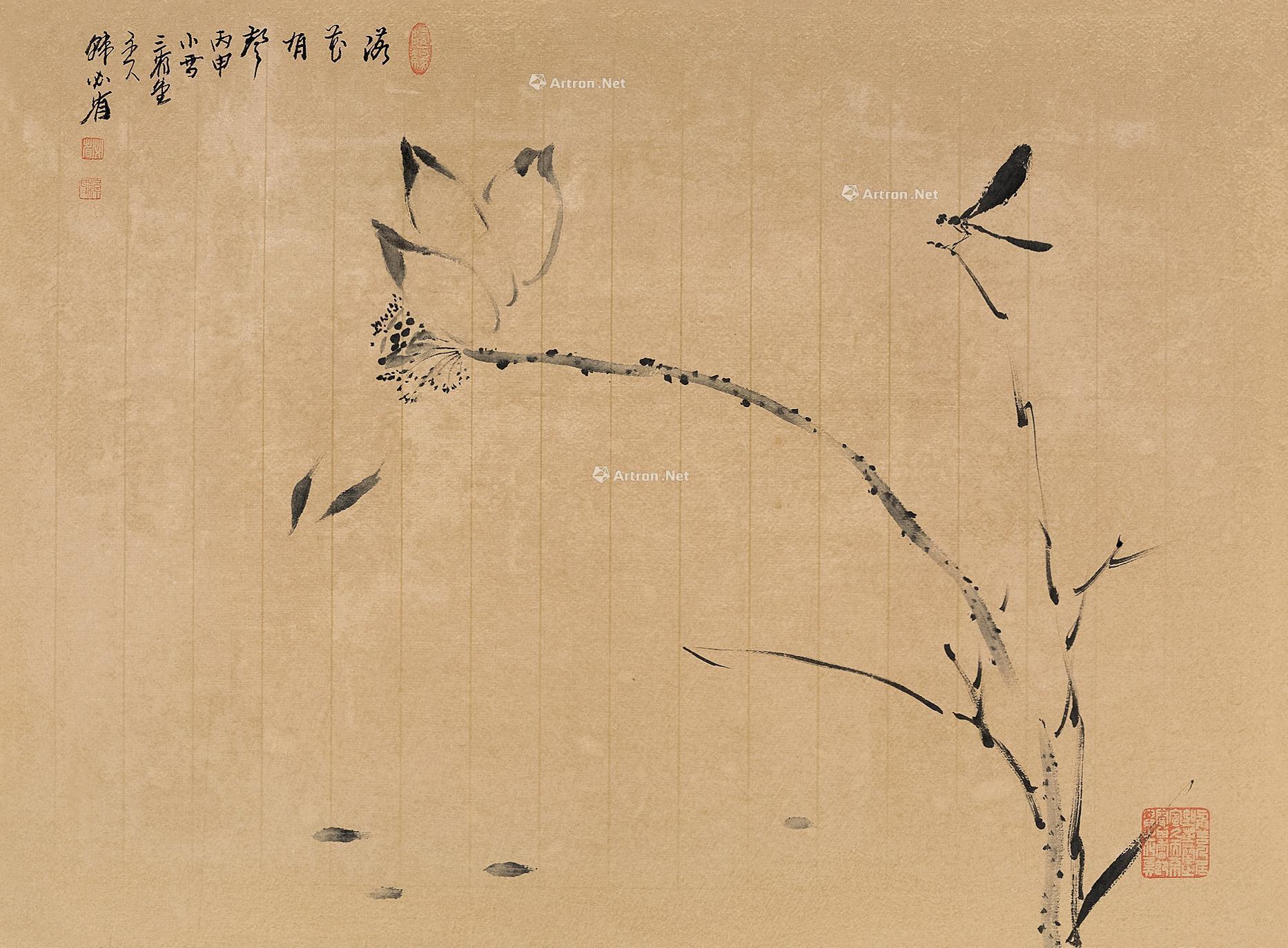 0005 落花有声 镜片 水墨纸本